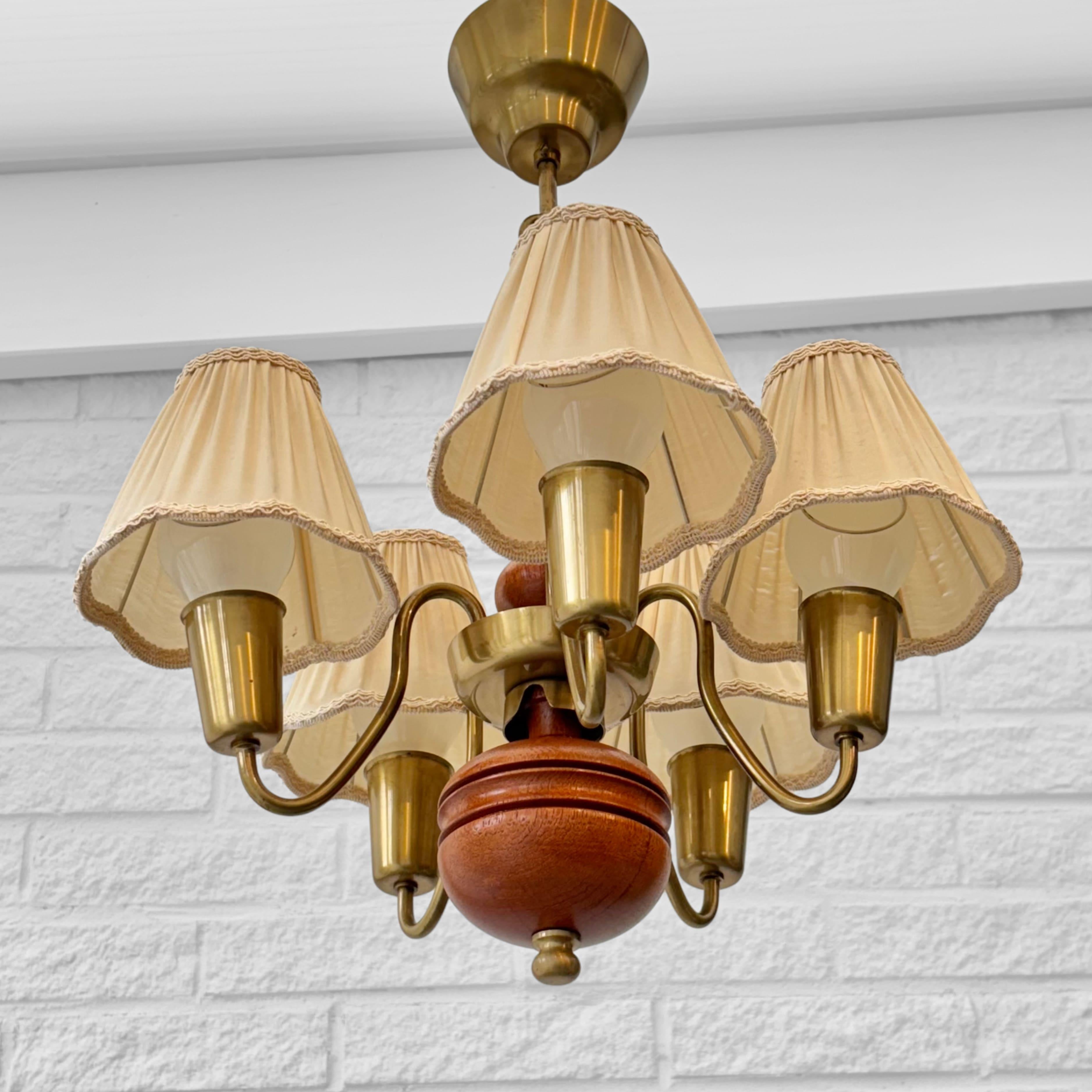 Suédois Hans Bergström, Ateljé Lyktan, lustre moderniste modèle 115, Suède, années 1940 en vente