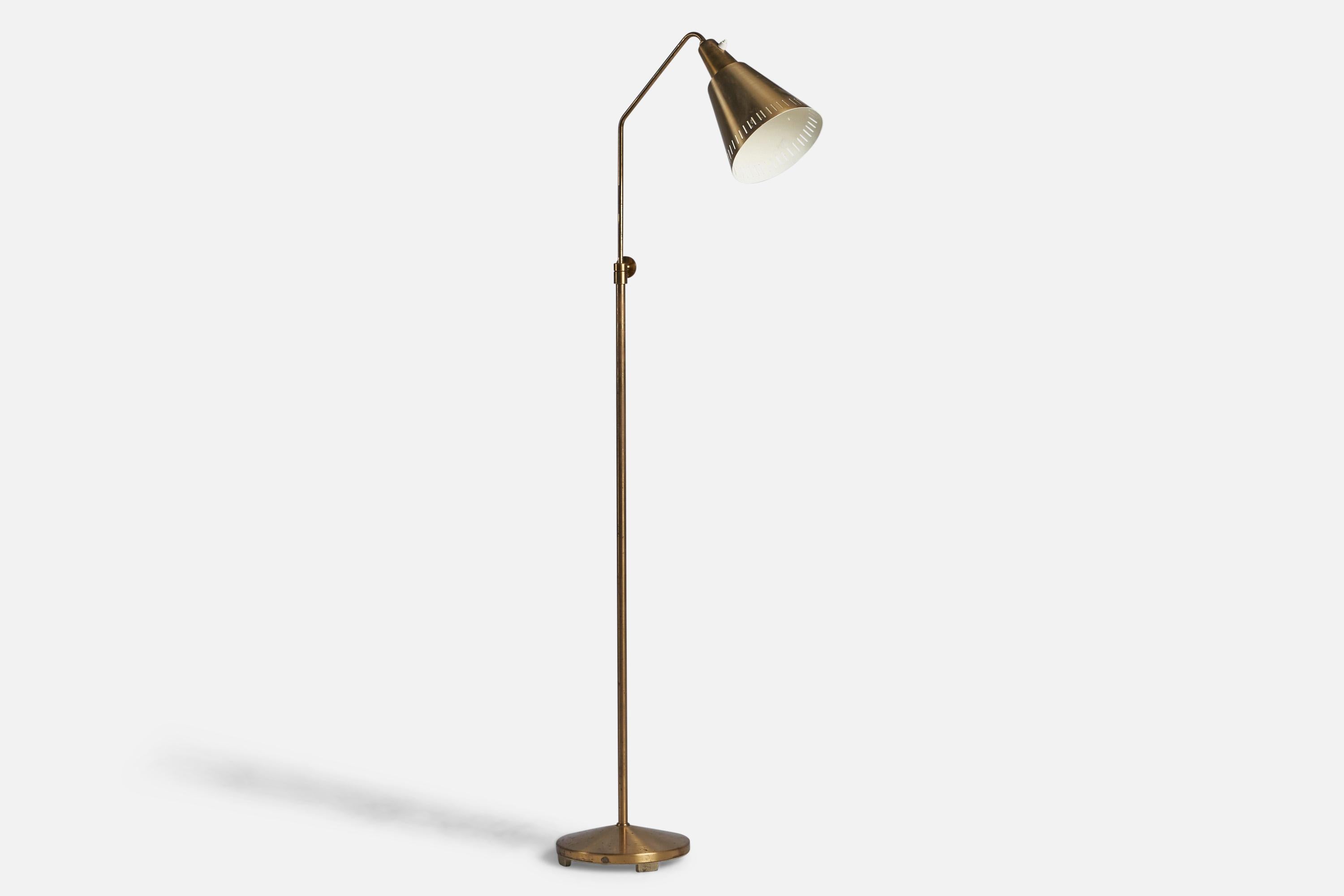 An adjustable brass floor lamp produced by ASEA and design attributed to Hans Bergström, Sweden, 1940s.

Overall Dimensions (inches): 58.25” H x 7.15” W x 24” D
Bulb Specifications: E-26 Bulb
Number of Sockets: 1
All lighting will be converted for