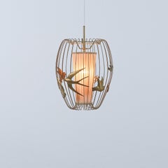 Lampada da soffitto a gabbia per uccelli Hans Bergström Metallo laccato, Hans Brass, 1940