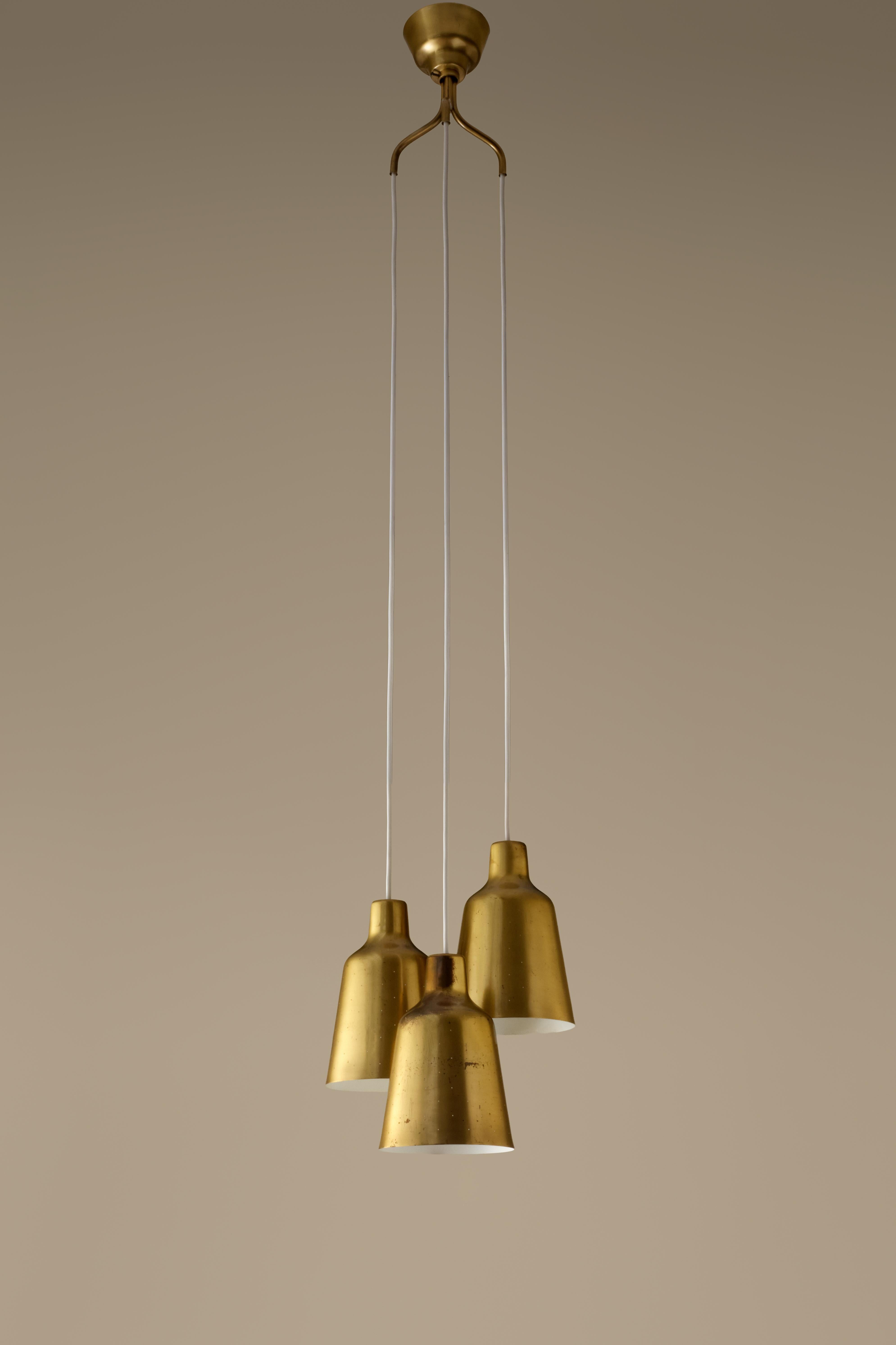 Scandinavian Modern Hans Bergström Brass Ceiling Lamp, 1950s For Sale