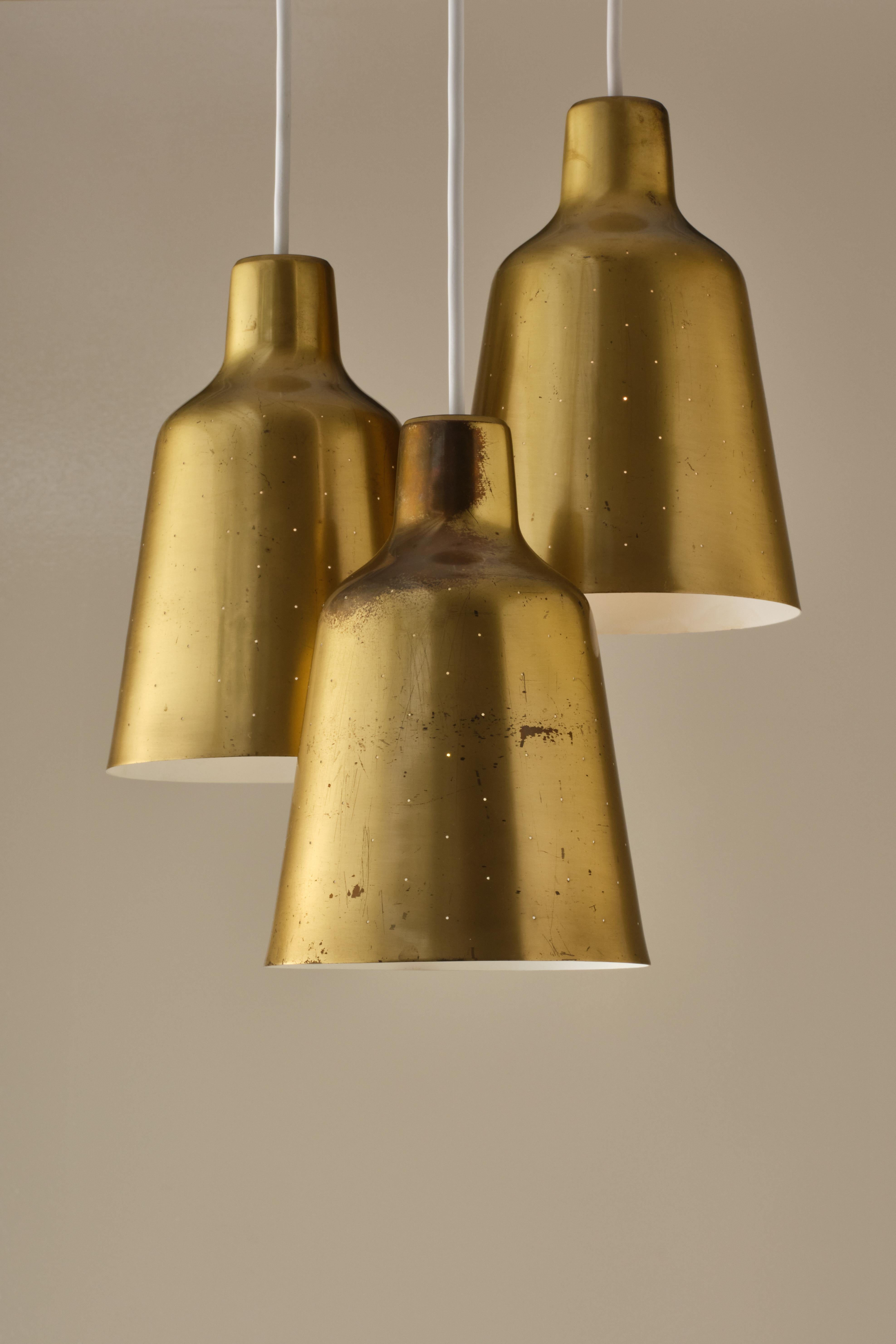 Swedish Hans Bergström Brass Ceiling Lamp, 1950s For Sale