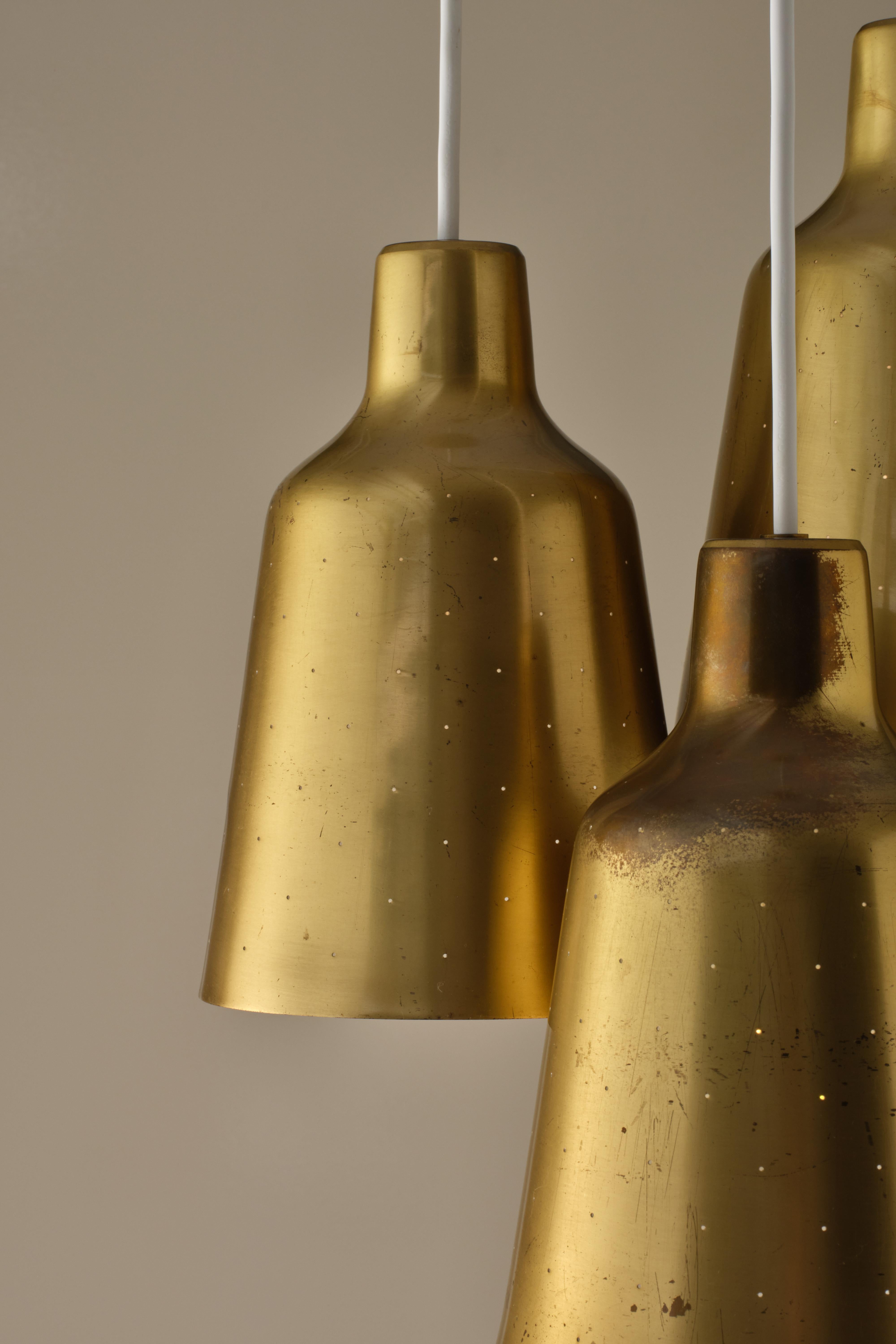 Mid-20th Century Hans Bergström Brass Ceiling Lamp, 1950s For Sale