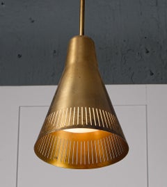 Hans Bergström Brass Ceiling Lamp, Sweden, 1950s