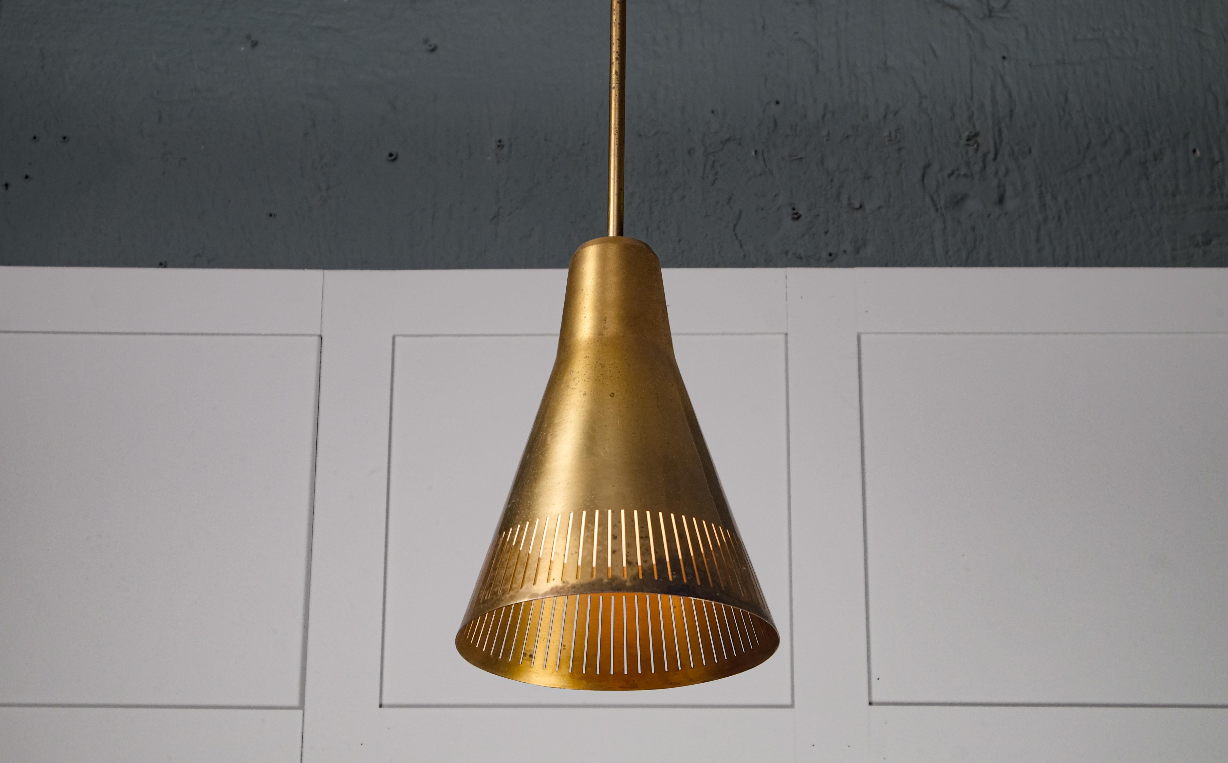 Hans Bergström Brass Ceiling Lamp, Sweden, 1950s In Good Condition For Sale In Stockholm, SE