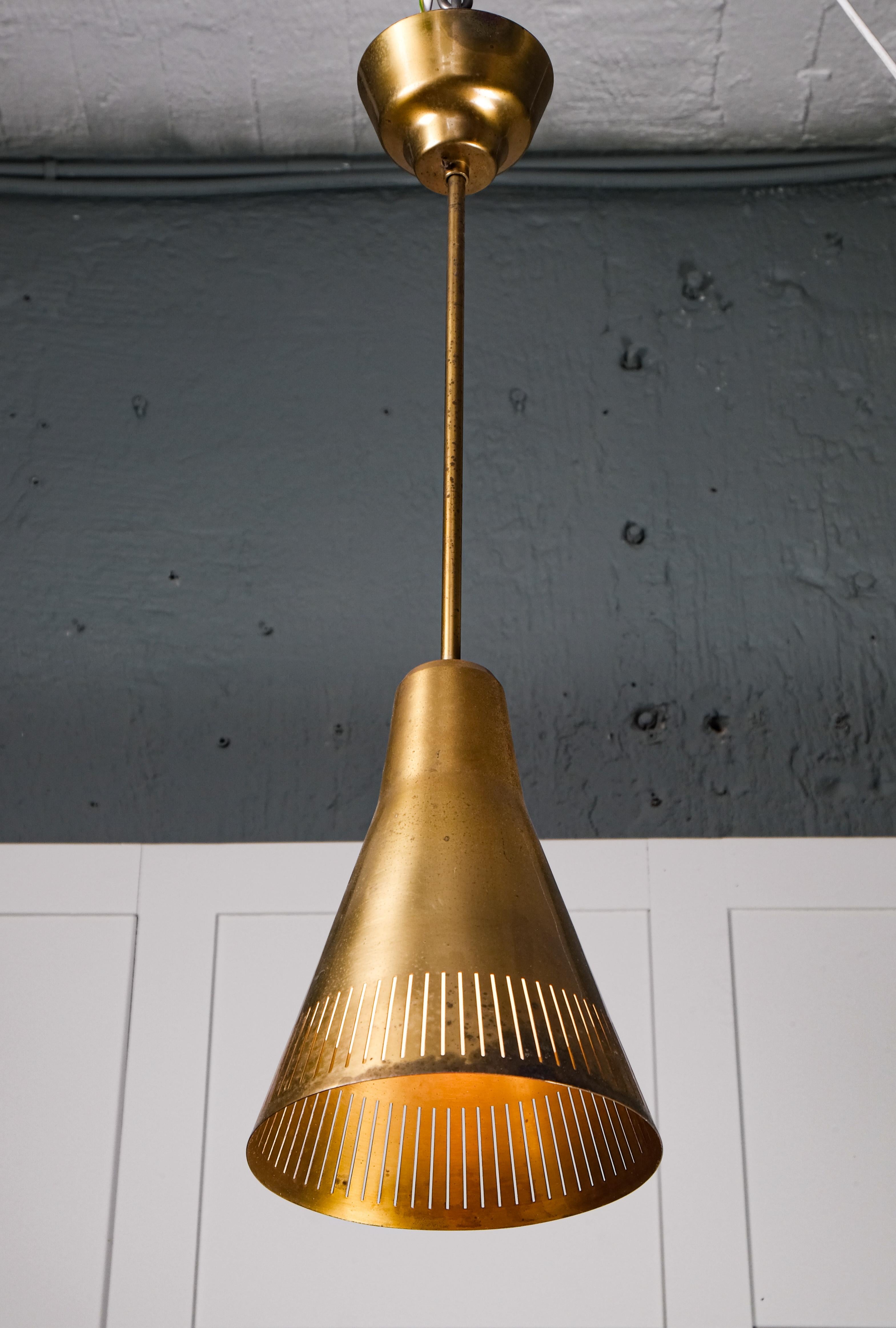 Mid-20th Century Hans Bergström Brass Ceiling Lamp, Sweden, 1950s For Sale