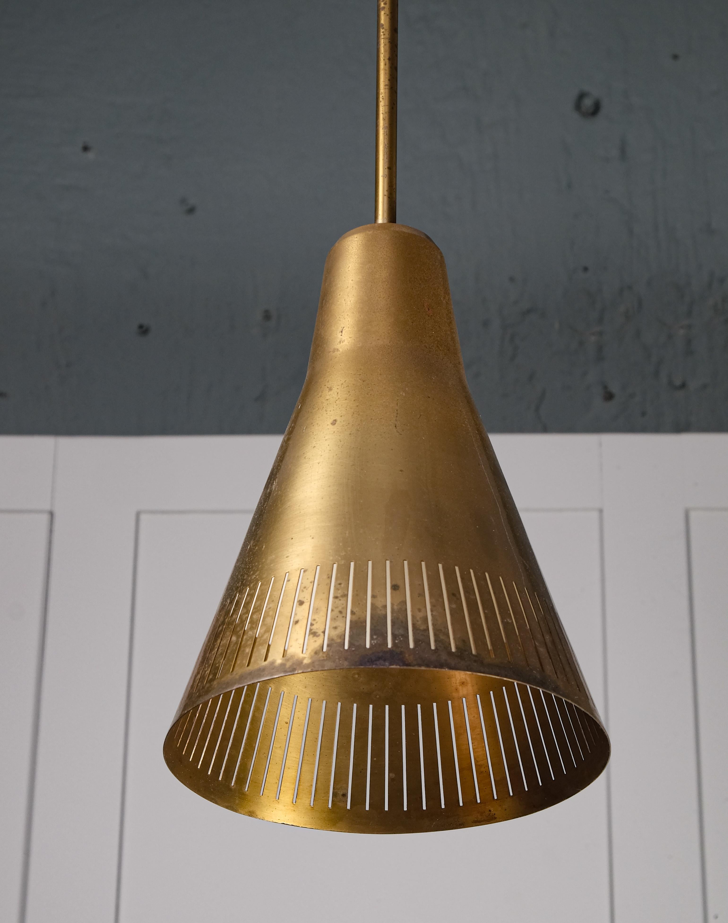 Hans Bergström Brass Ceiling Lamp, Sweden, 1950s For Sale 1