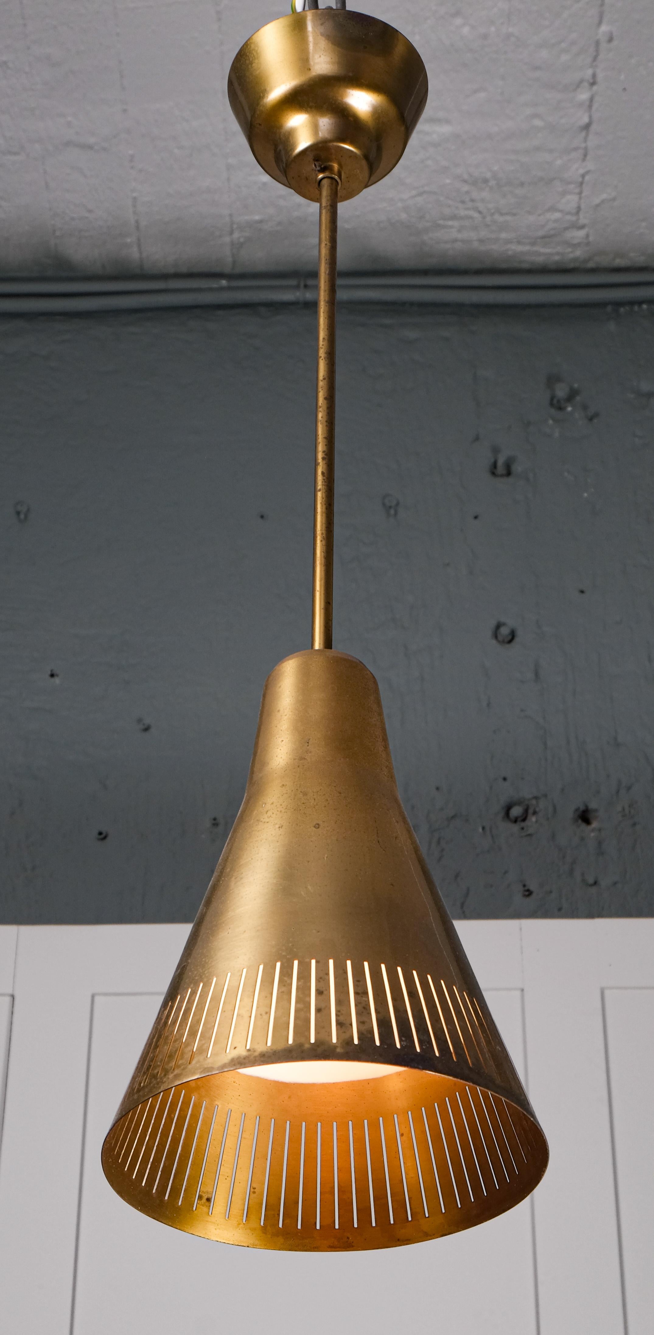 Hans Bergström Brass Ceiling Lamp, Sweden, 1950s For Sale 2