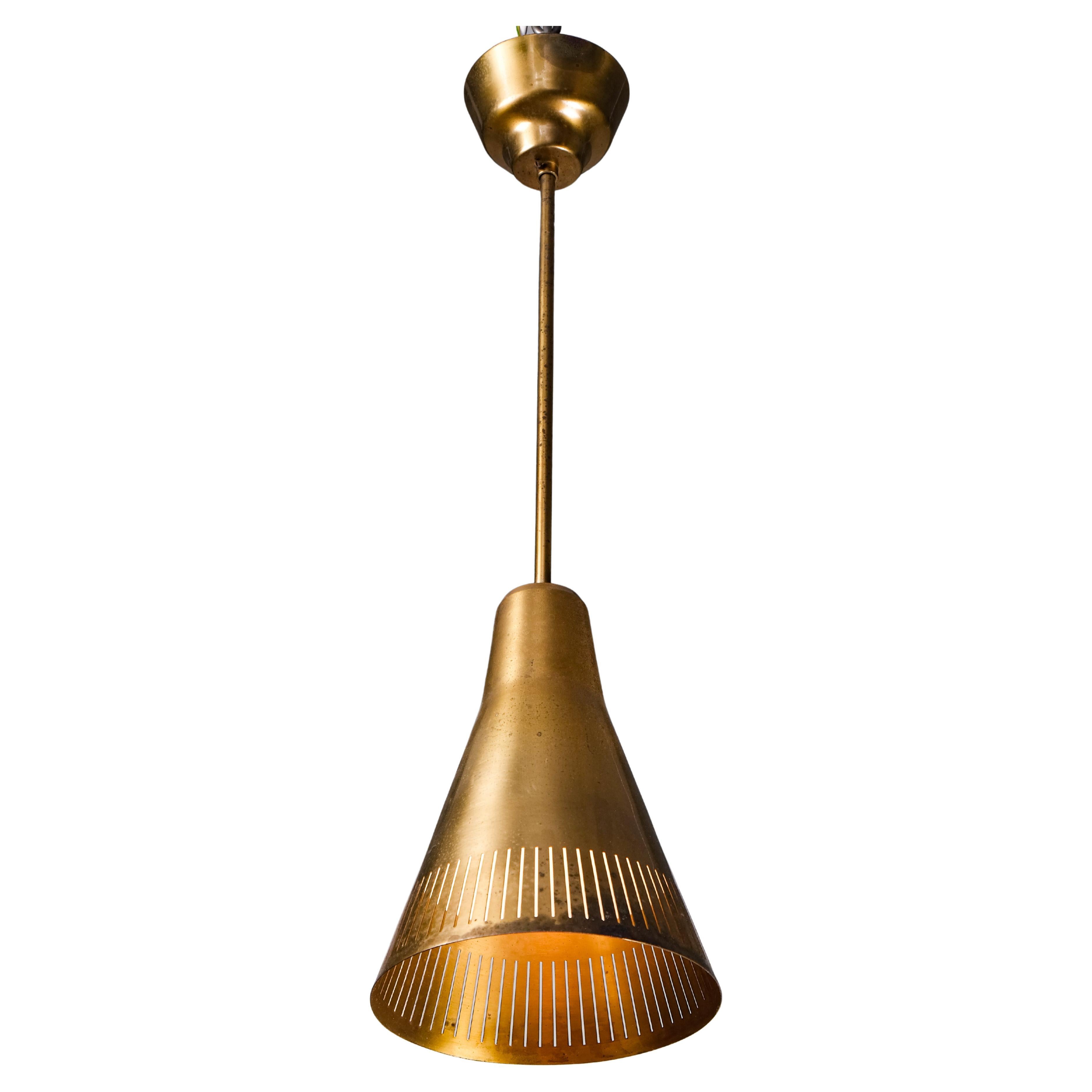 Hans Bergström Brass Ceiling Lamp, Sweden, 1950s