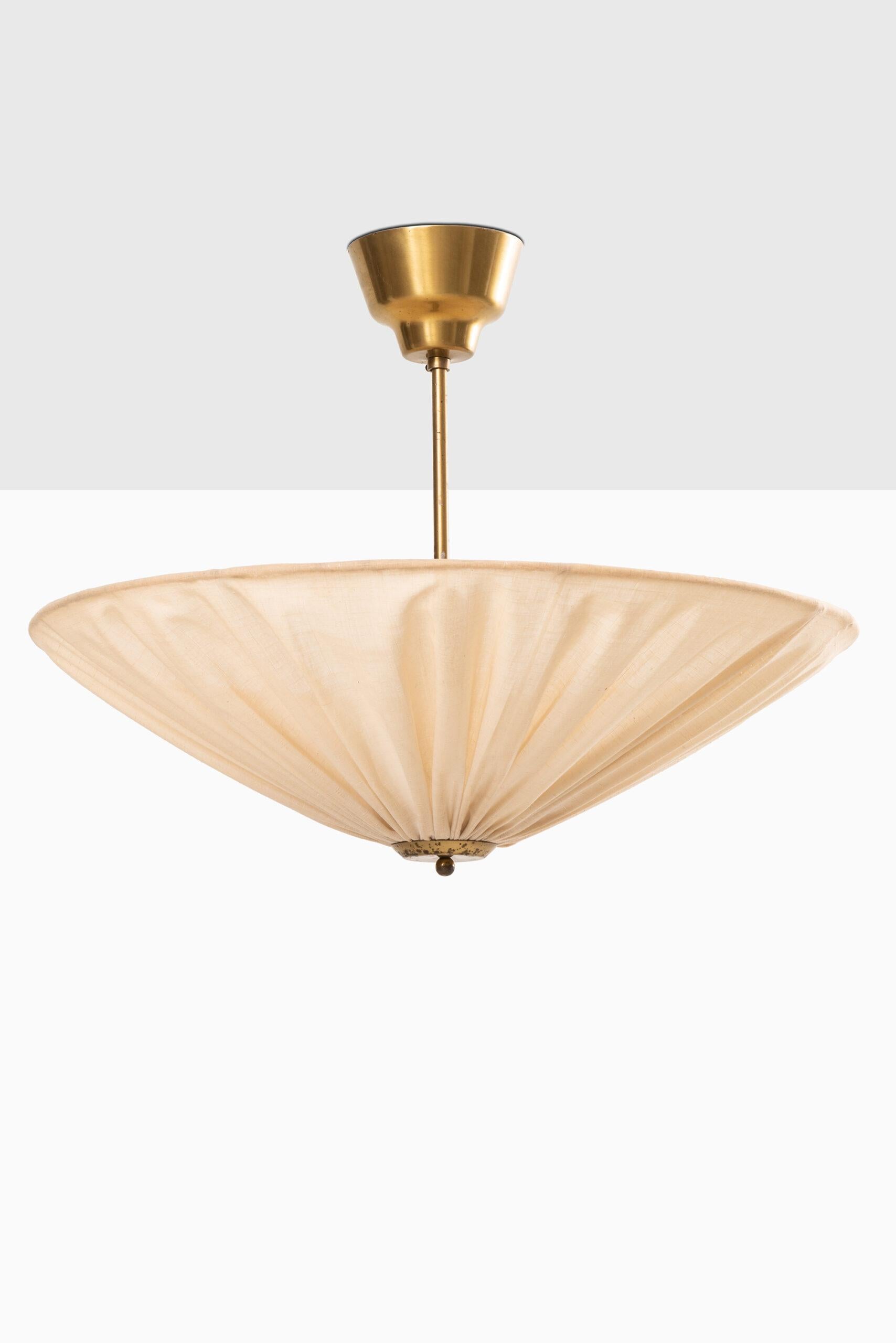 Brass Hans Bergström Ceiling Lamp / Flush Mount by Ateljé Lyktan in Åhus, Sweden