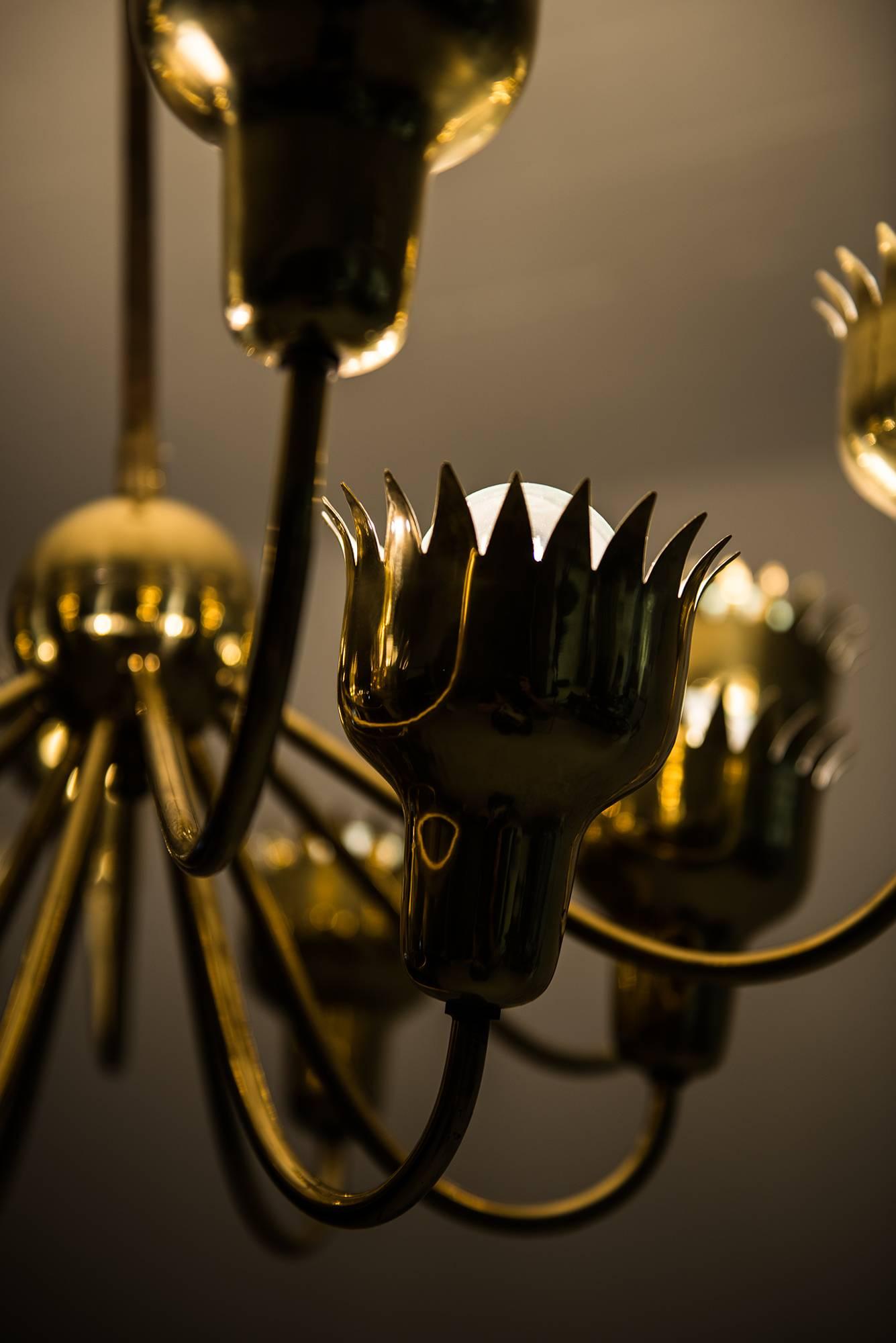 Brass Hans Bergström Ceiling Lamp Model Beehive by Ateljé Lyktan in Sweden