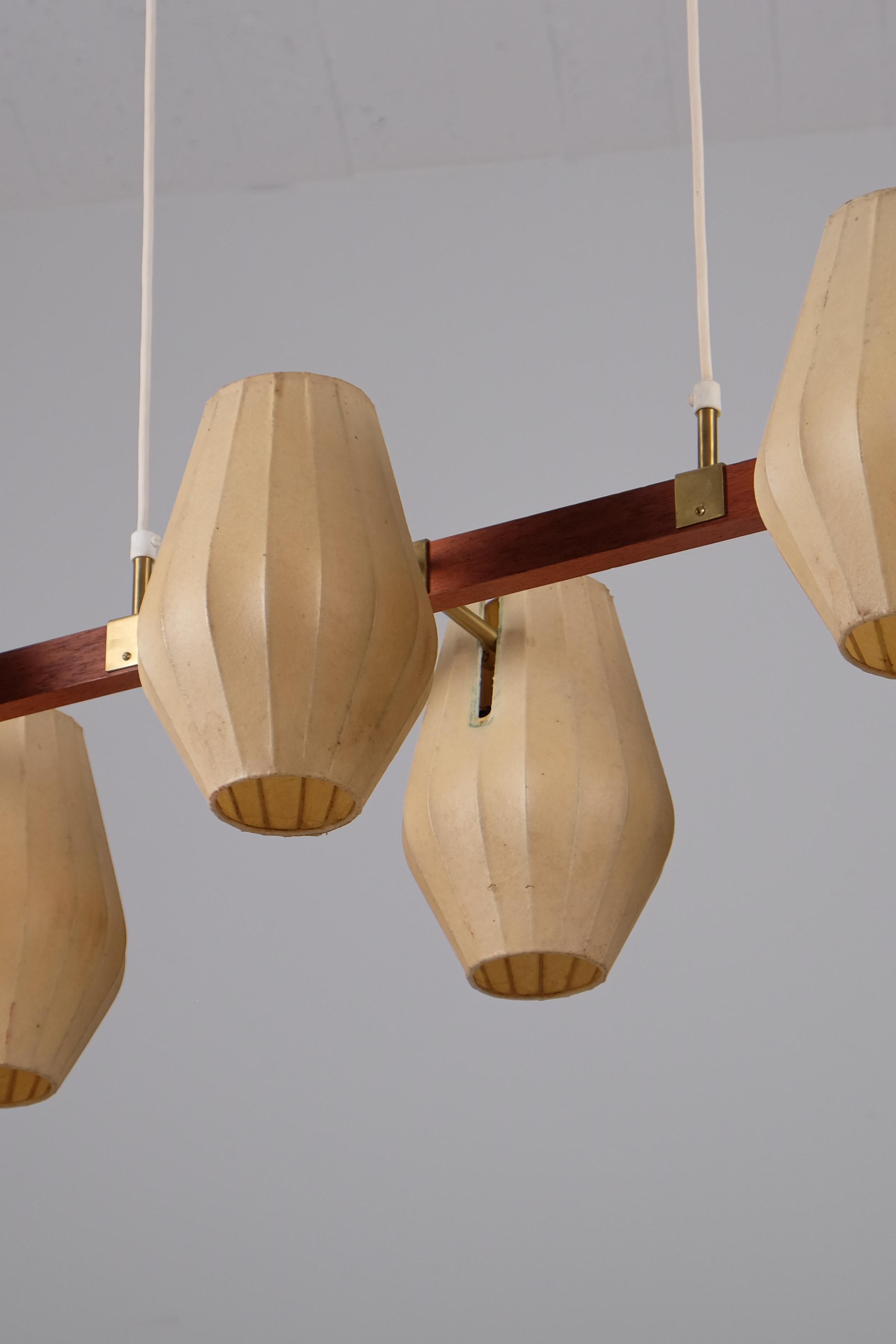 Brass Hans Bergström ceiling lamp, Sweden, 1950s For Sale