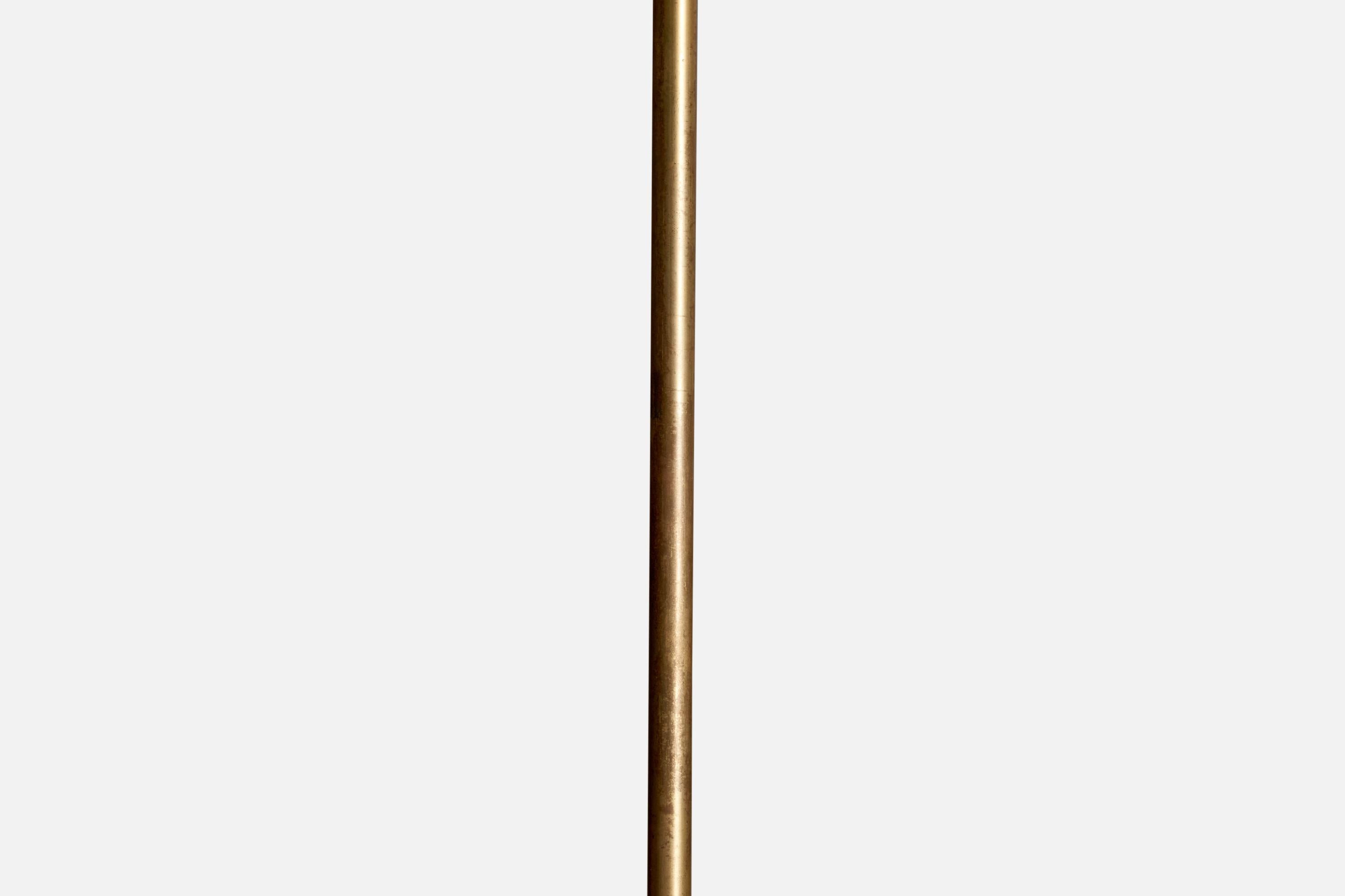 Hans Bergström, Chandelier, Brass, Oak, Fabric, Sweden, 1940s For Sale 3