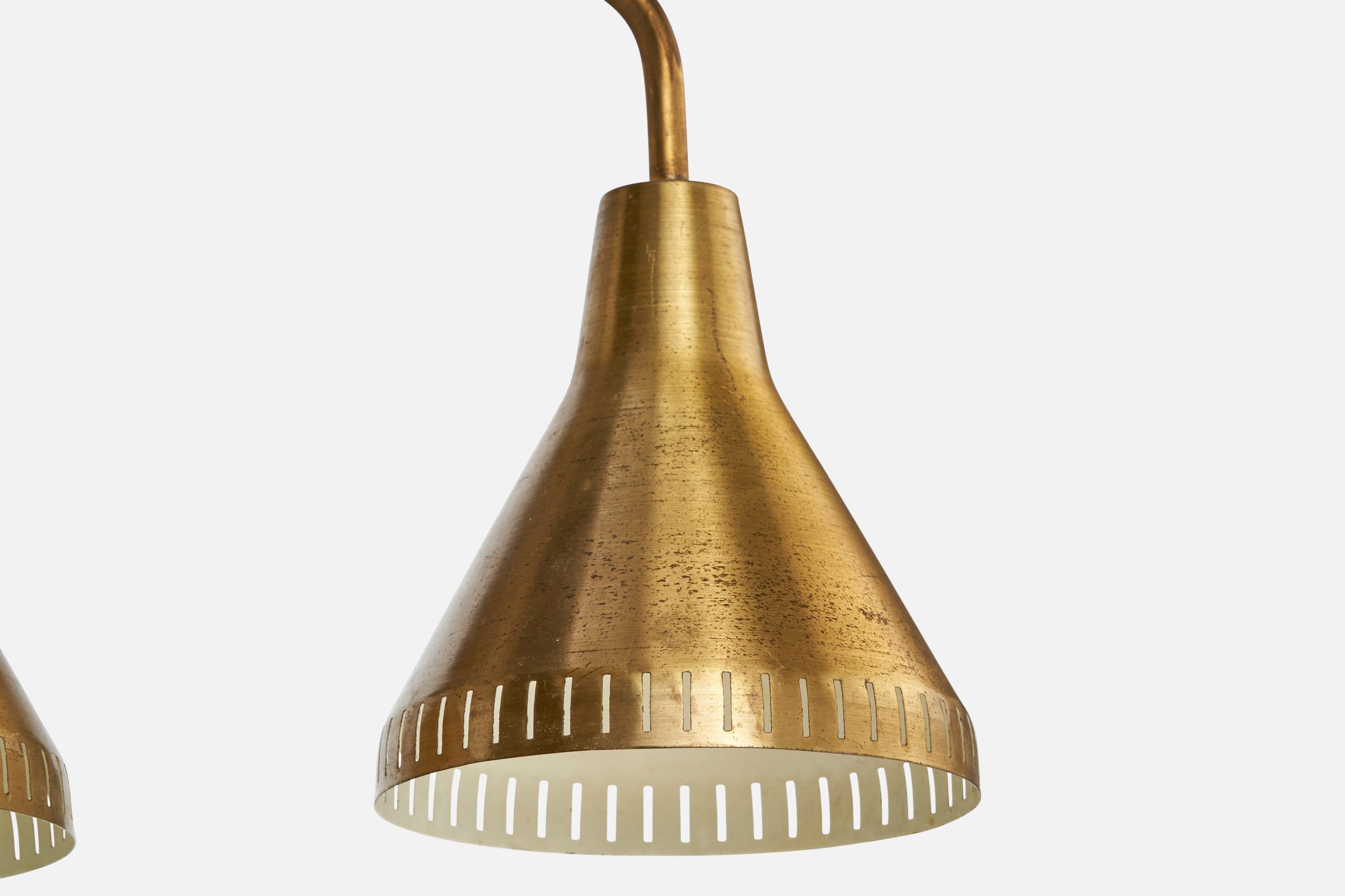 Mid-20th Century Hans Bergström, Chandelier, Brass, Sweden, 1950s For Sale