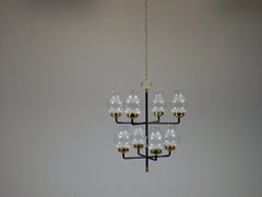 Hans Bergström Chandelier for Atalje Lyktan Åhus Sweden, circa 1960