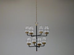 Hans Bergström Chandelier for Atalje Lyktan Åhus Sweden, circa 1960