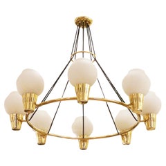 Vintage Hans Bergstrom Chandelier for Ystad, Sweden, 1940s