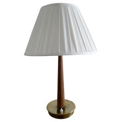 Hans Bergström "E1240" Table Lamp in Oak and Brass for ASEA, Sweden 1950s