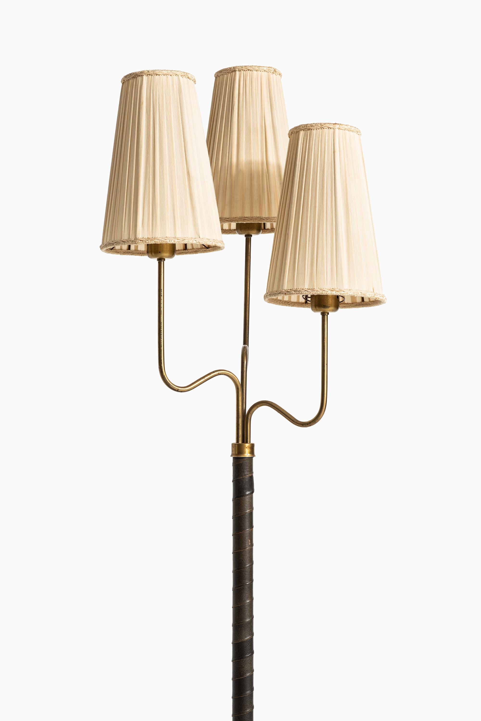 Scandinavian Modern Hans Bergström Floor Lamp with 3 Arms Produced by ASEA in Sweden