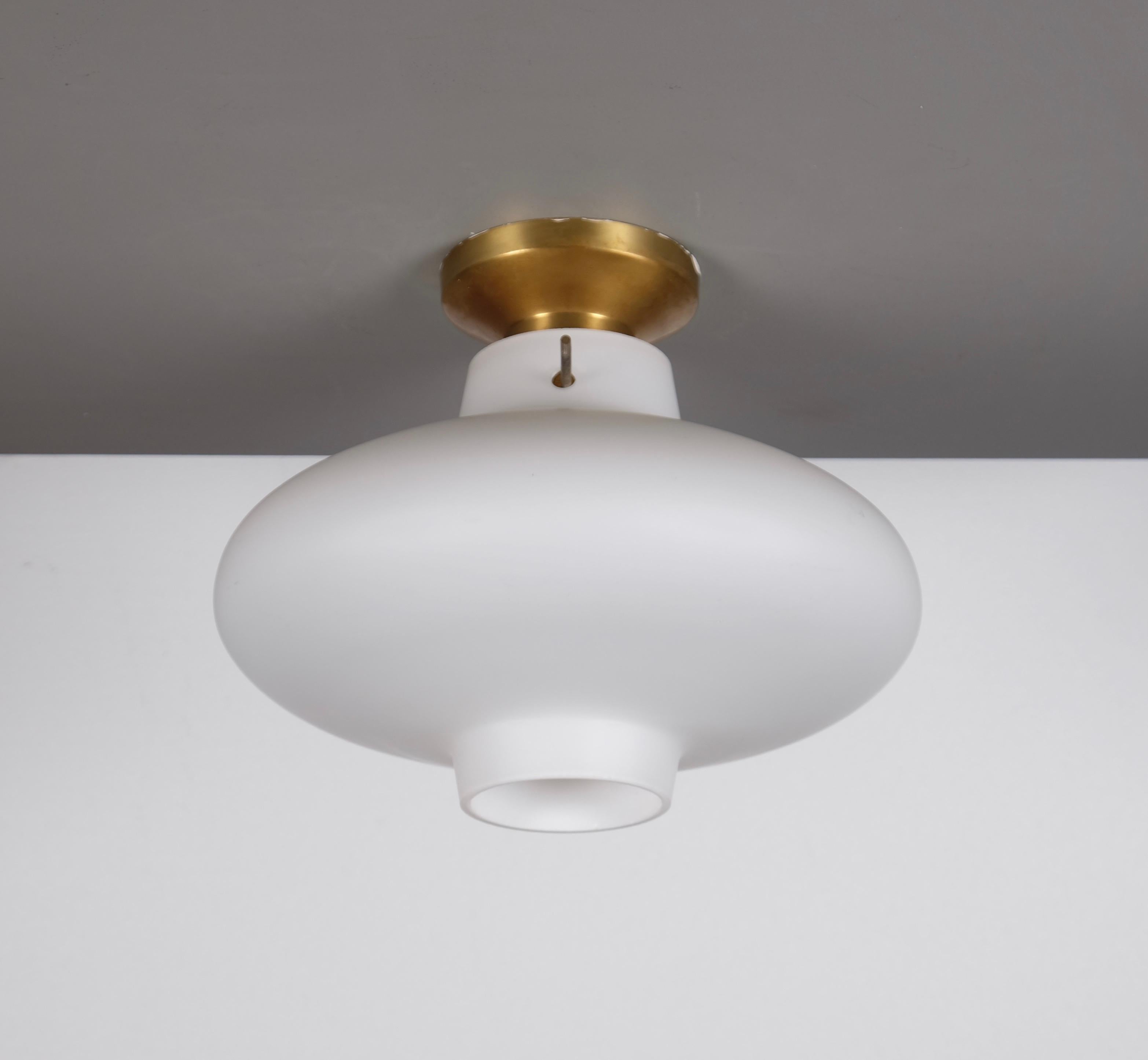 Mid-20th Century Hans Bergström Flush Mount Light, Sweden, 1950s