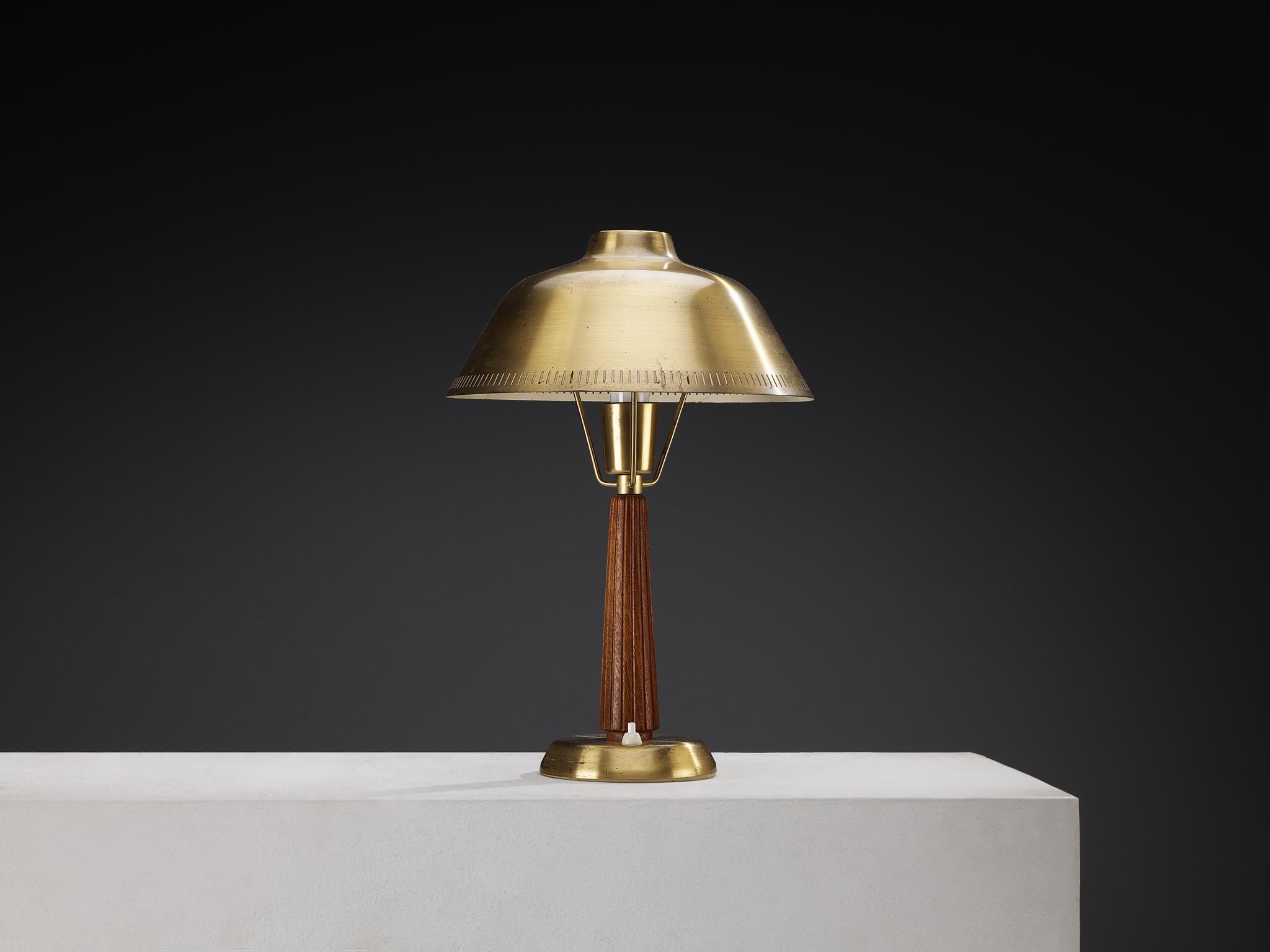 Hans Bergström for ASEA Table Lamp in Mahogany and Brass in vendita 3