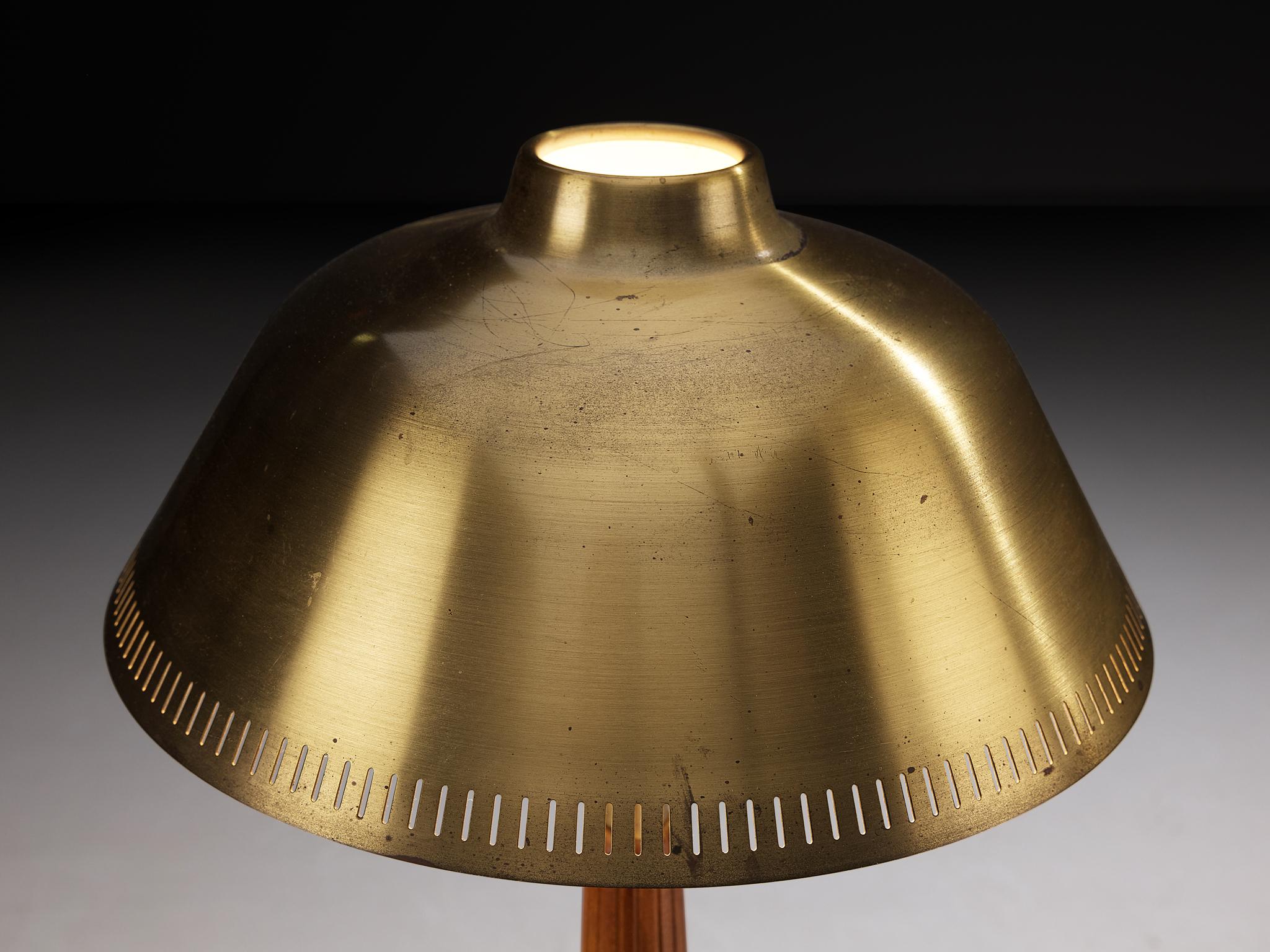 Scandinavo moderno Hans Bergström for ASEA Table Lamp in Mahogany and Brass in vendita