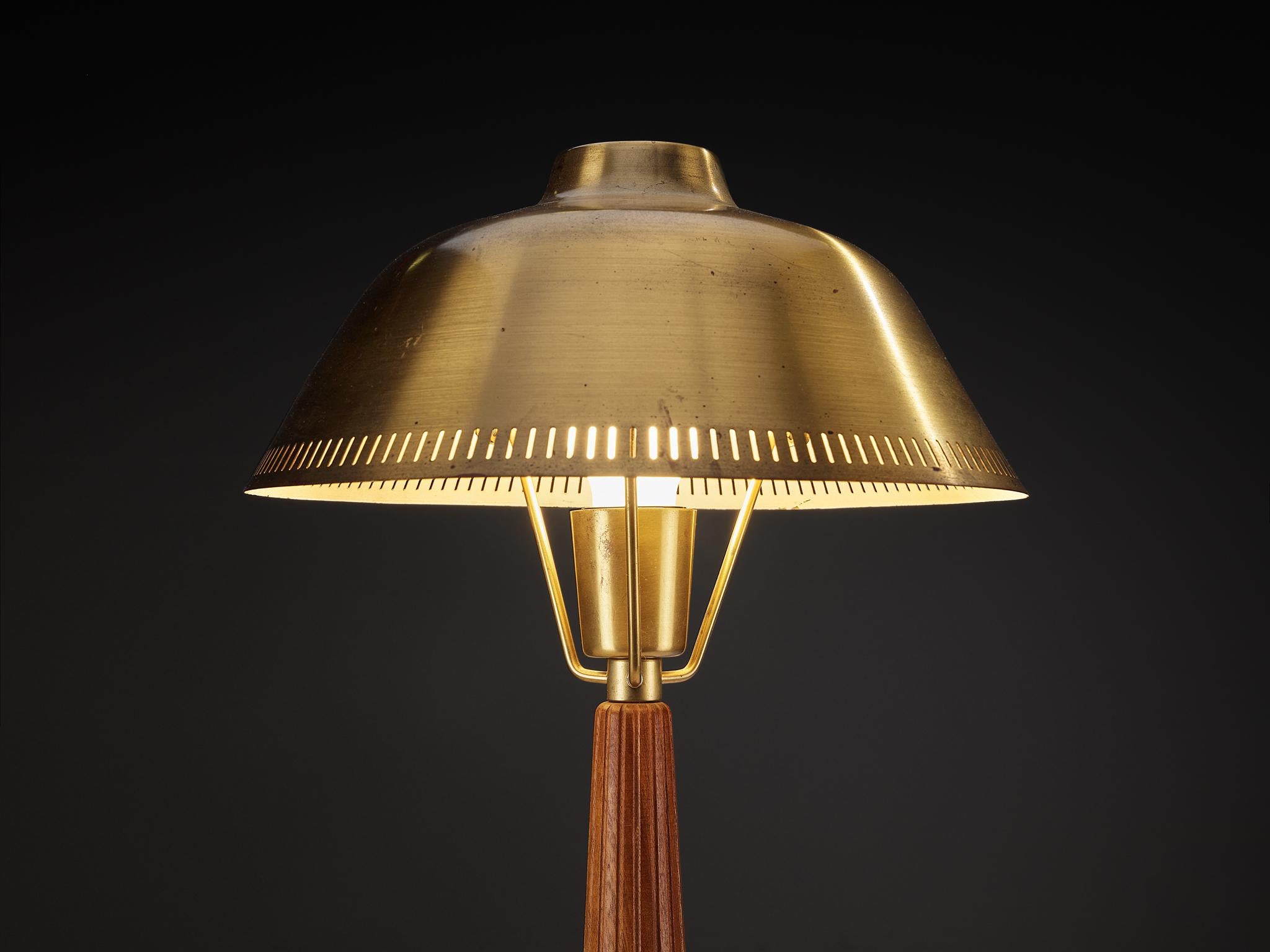 Swedish Hans Bergström for ASEA Table Lamp in Mahogany and Brass For Sale