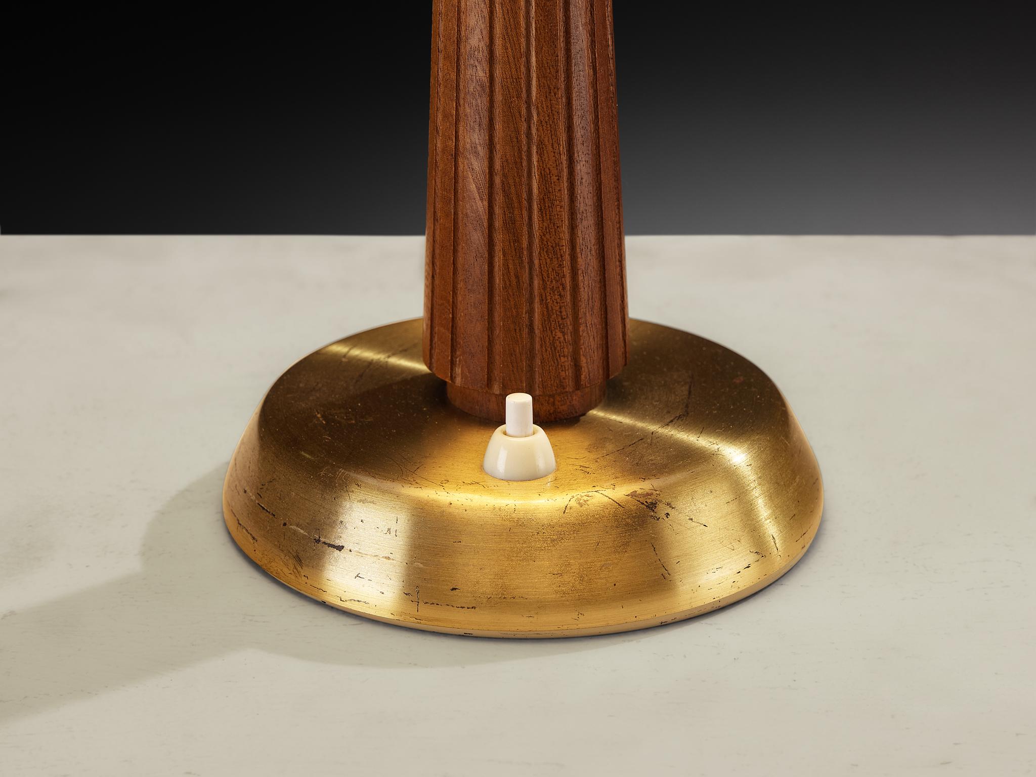 Ottone Hans Bergström for ASEA Table Lamp in Mahogany and Brass in vendita