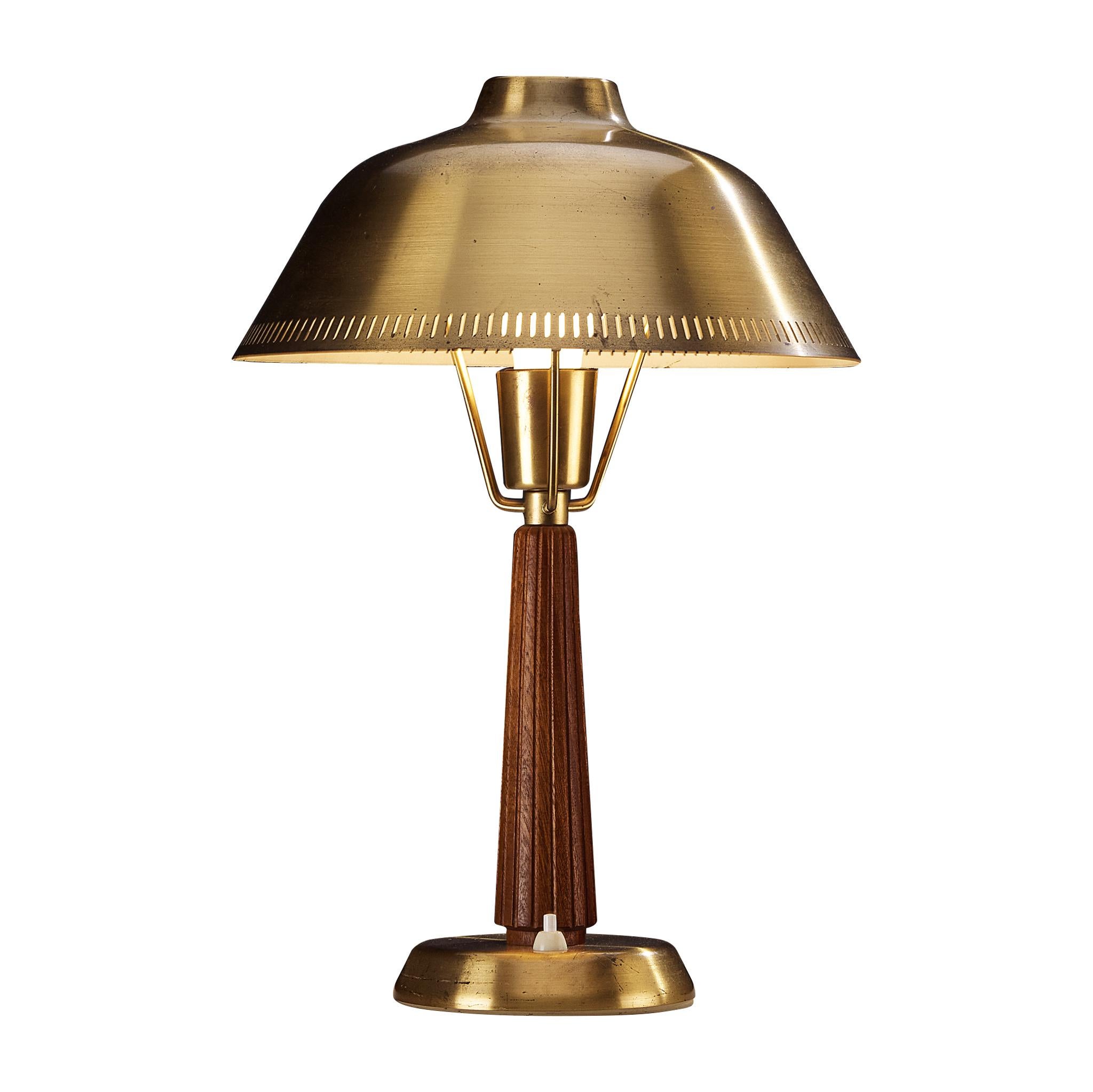 Hans Bergström for ASEA Table Lamp in Mahogany and Brass in vendita