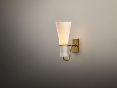 Hans Bergström for ASEA Wall Light in Brass and White Opal Glass