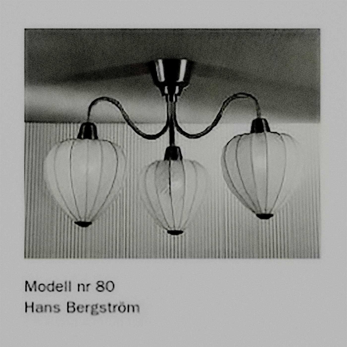 Hans Bergström for Ateljé Lyktan 5-arm Chandelier in Brass, Sweden 1940s For Sale 1