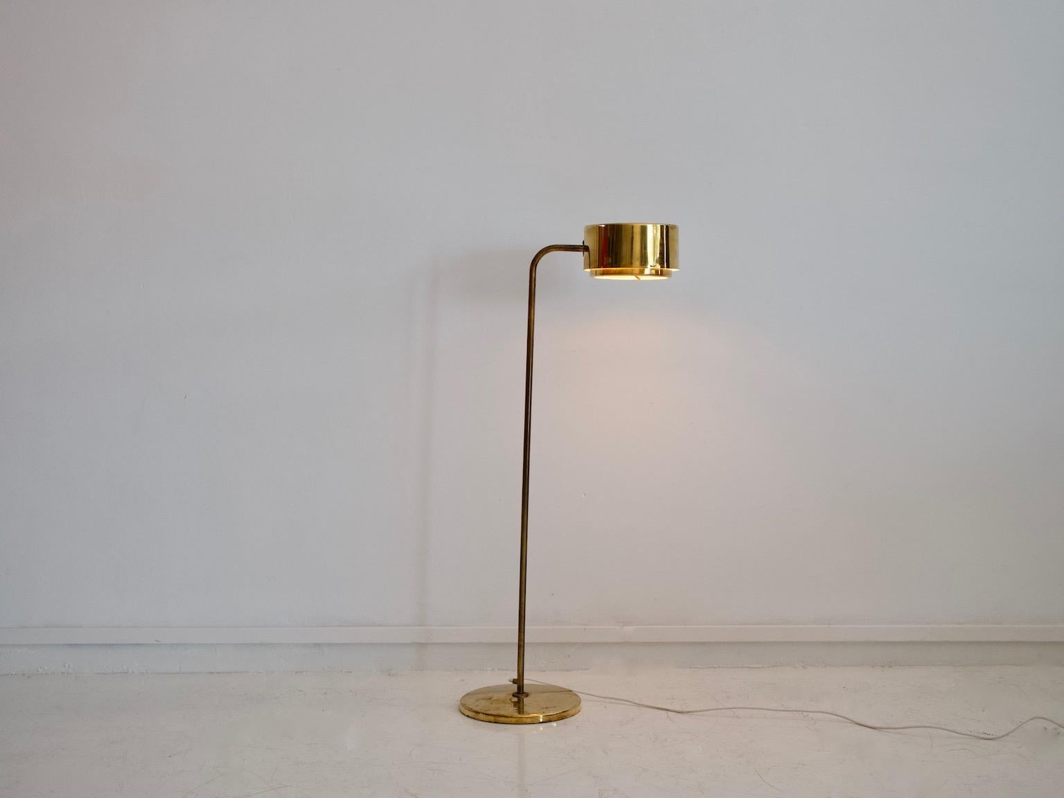 Scandinavian Modern Hans Bergstrom for Atelje Lyktan Brass Floor Lamp