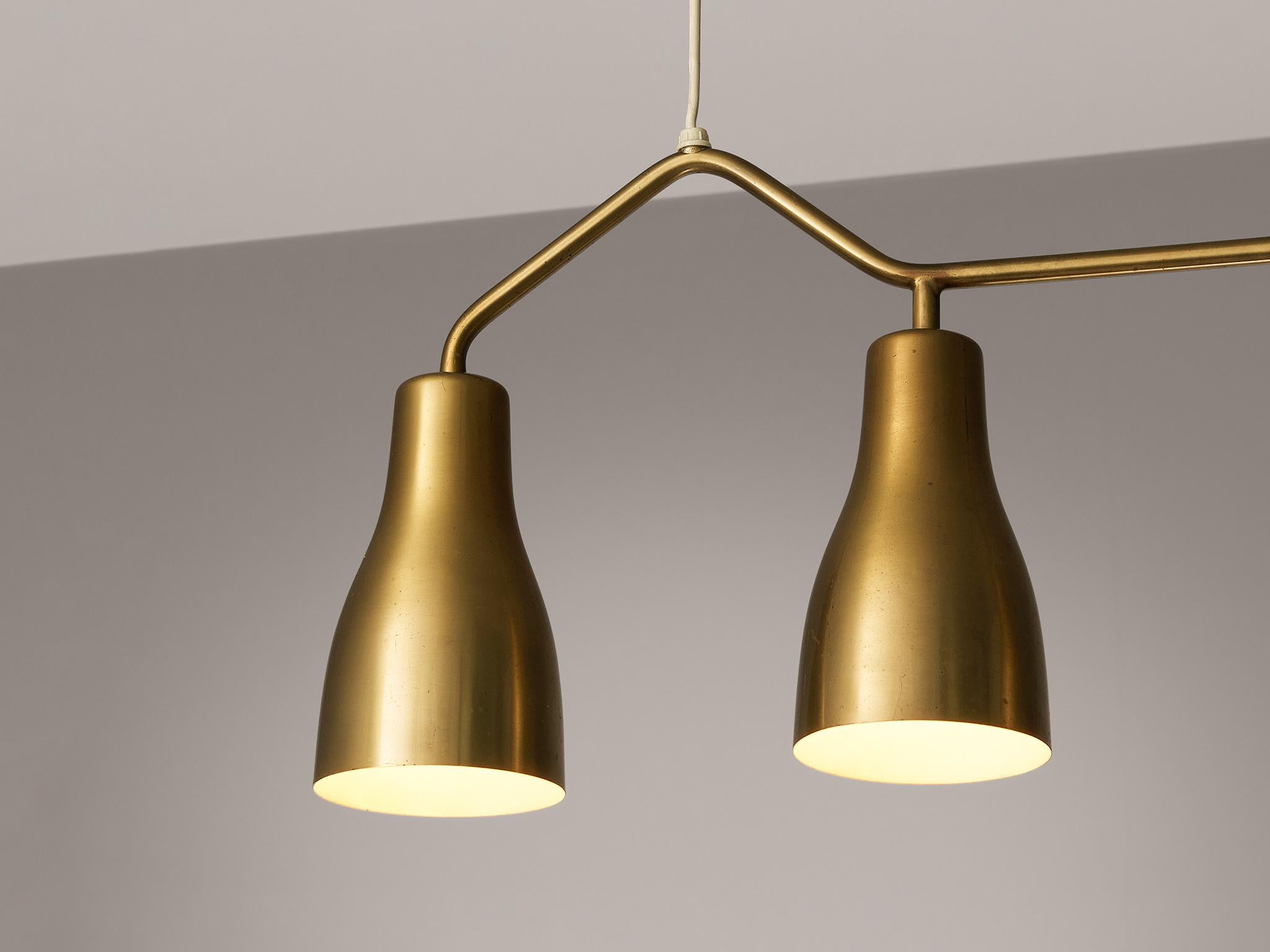 Svedese Hans Bergström per Ateljé Lyktan Lampadario in ottone in vendita