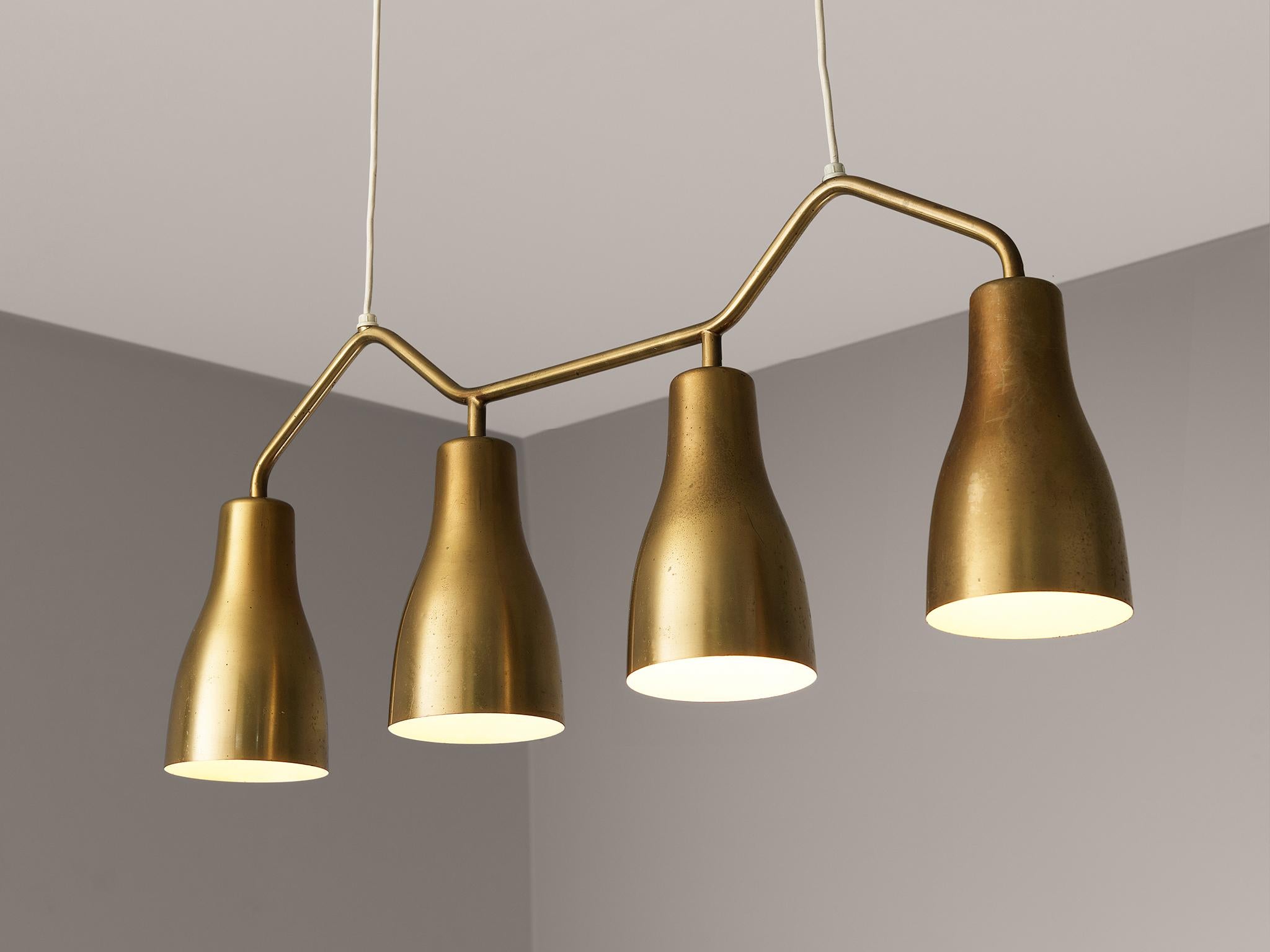 Hans Bergström per Ateljé Lyktan Lampadario in ottone In condizioni buone in vendita a Waalwijk, NL