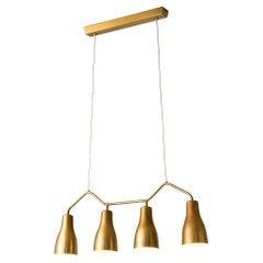 Vintage Hans Bergström for Ateljé Lyktan Chandelier in Brass 