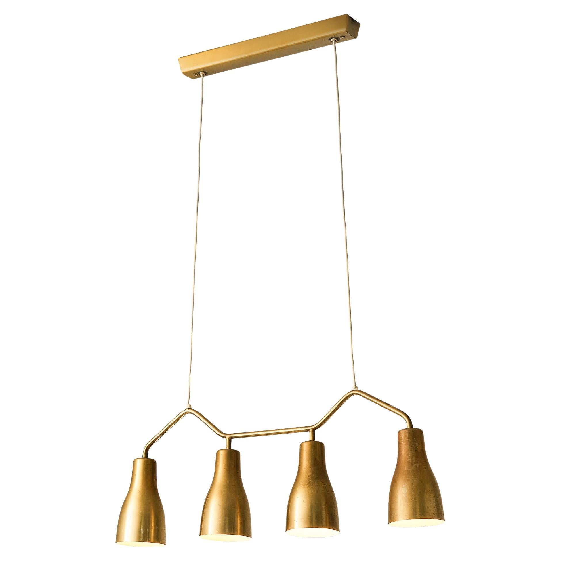 Hans Bergström for Ateljé Lyktan Chandelier in Brass