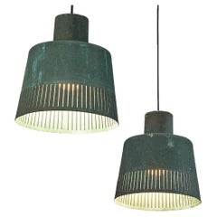 Hans Bergström for Ateljé Lyktan Pendants in Patinated Copper