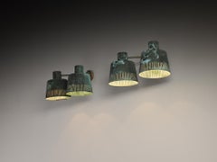 Hans Bergström for Ateljé Lyktan Rare Double Wall Lamps in Patinated Copper