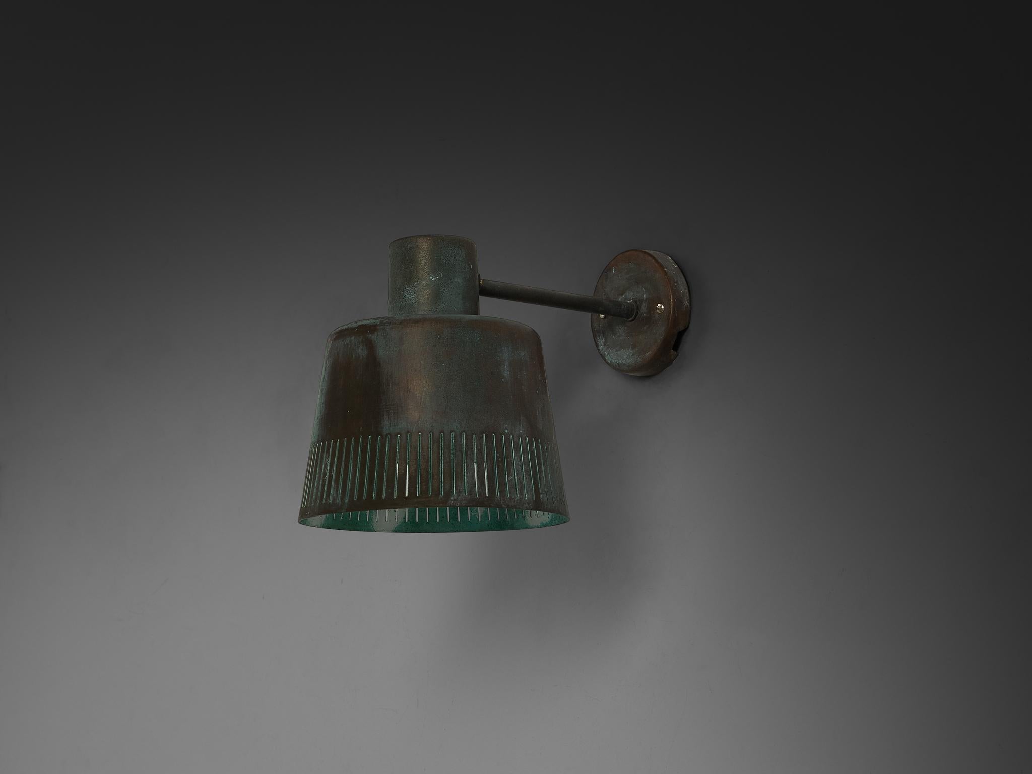 Hans Bergström for Ateljé Lyktan Wall Light in Patinated Copper For Sale 4