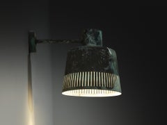 Hans Bergström for Ateljé Lyktan Wall Light in Patinated Copper