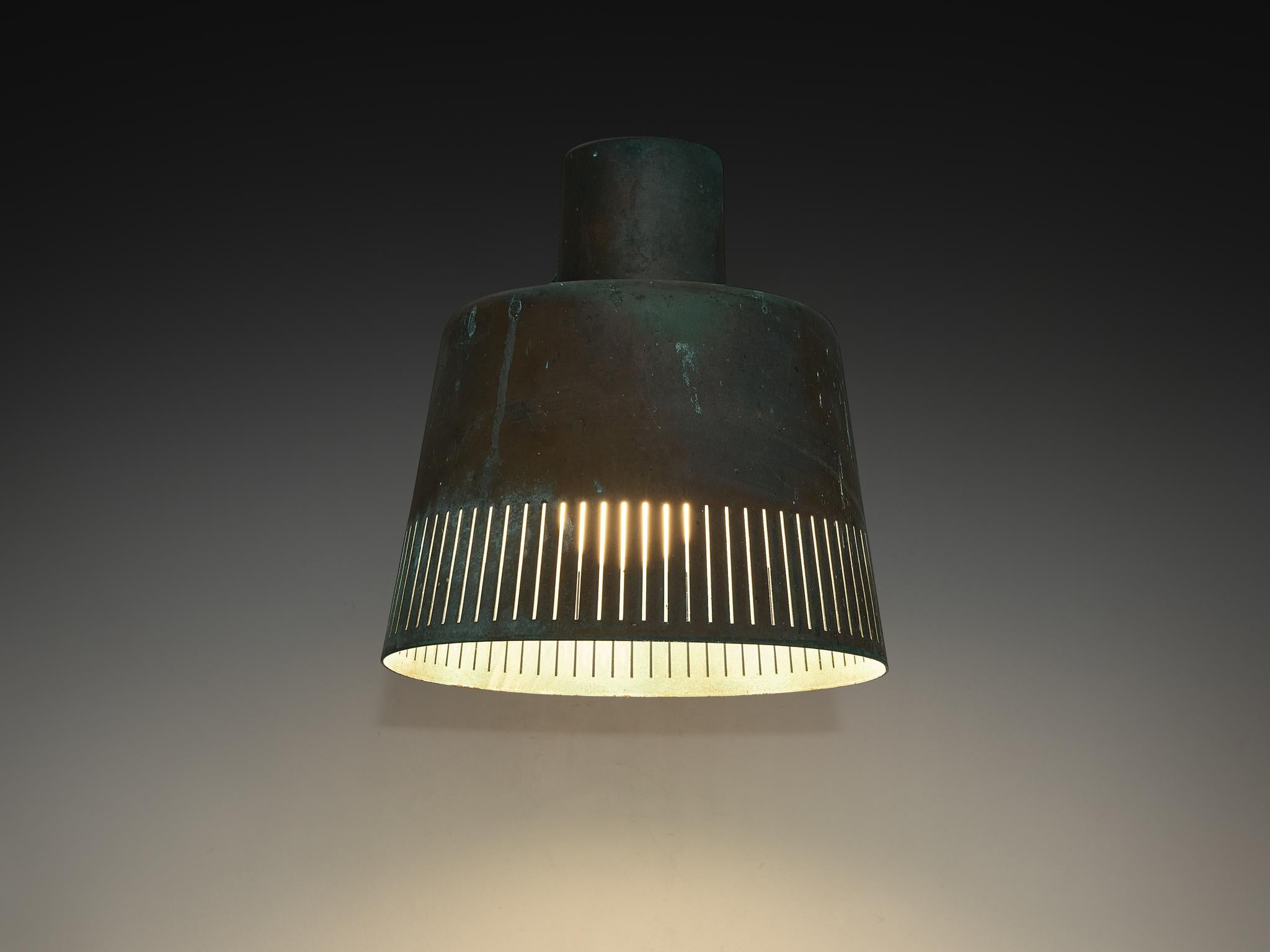Scandinavian Modern Hans Bergström for Ateljé Lyktan Wall Light in Patinated Copper For Sale