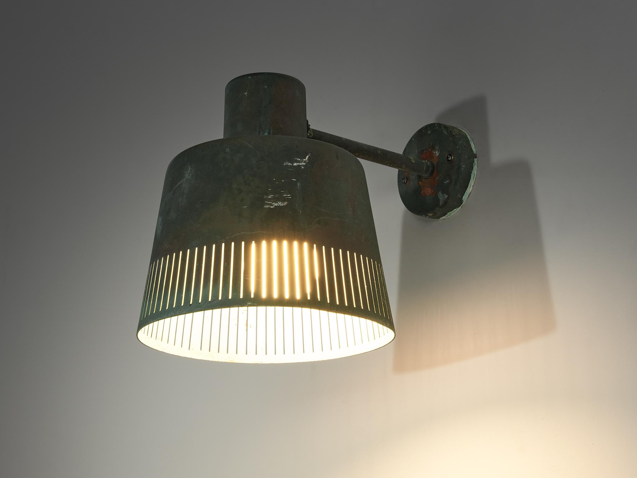 Swedish Hans Bergström for Ateljé Lyktan Wall Light in Patinated Copper  For Sale