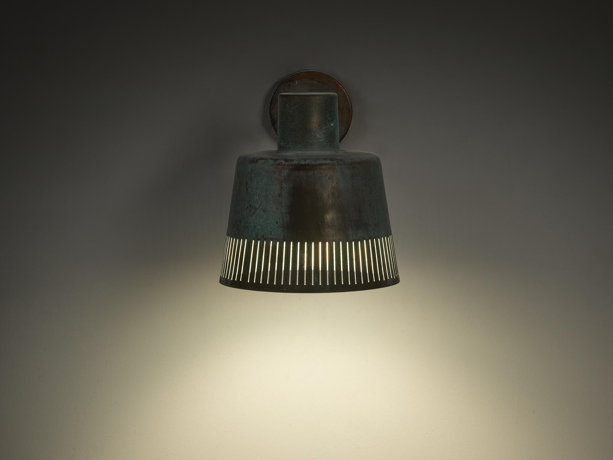 Swedish Hans Bergström for Ateljé Lyktan Wall Light in Patinated Copper For Sale