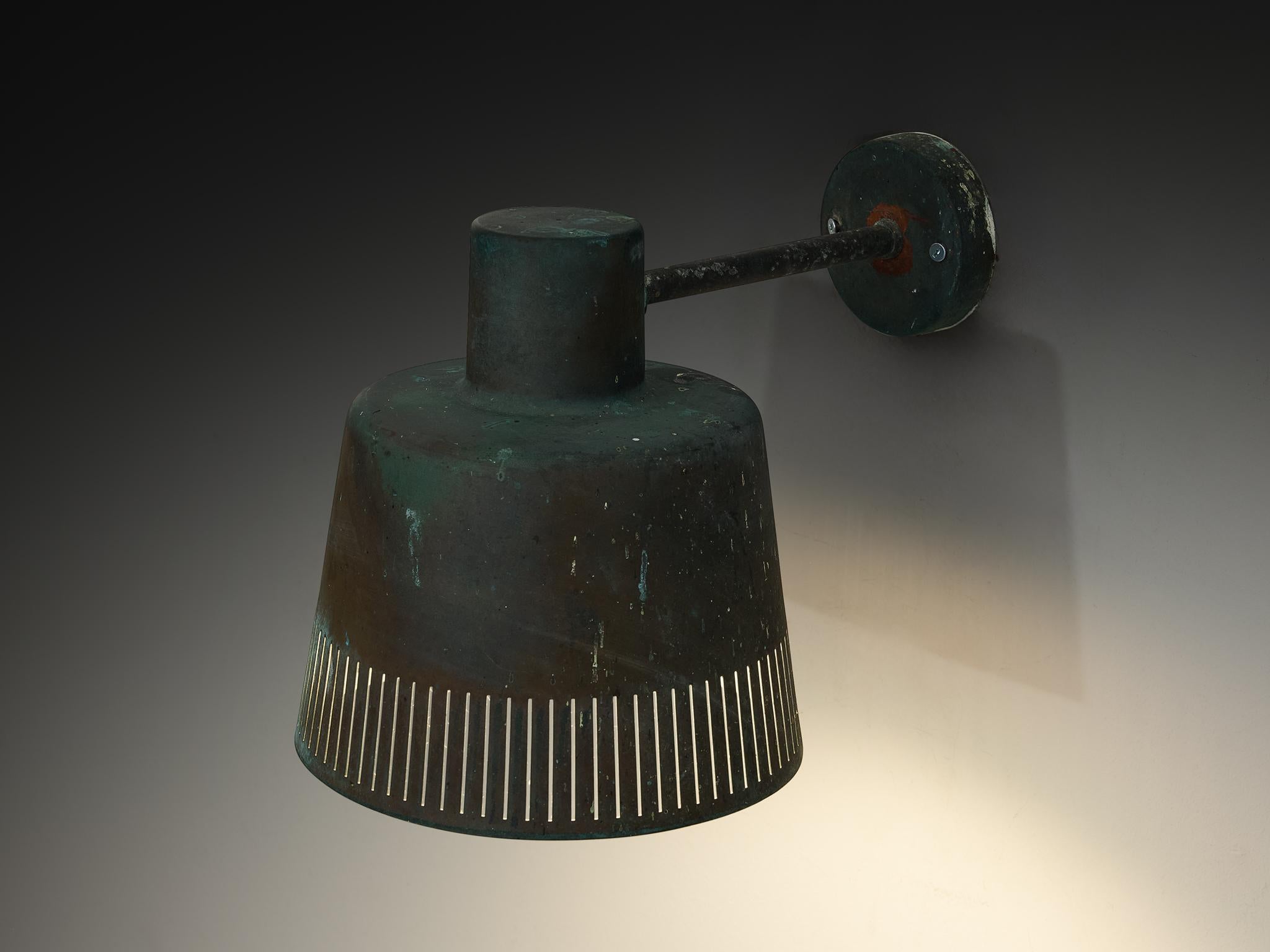 Swedish Hans Bergström for Ateljé Lyktan Wall Light in Patinated Copper For Sale
