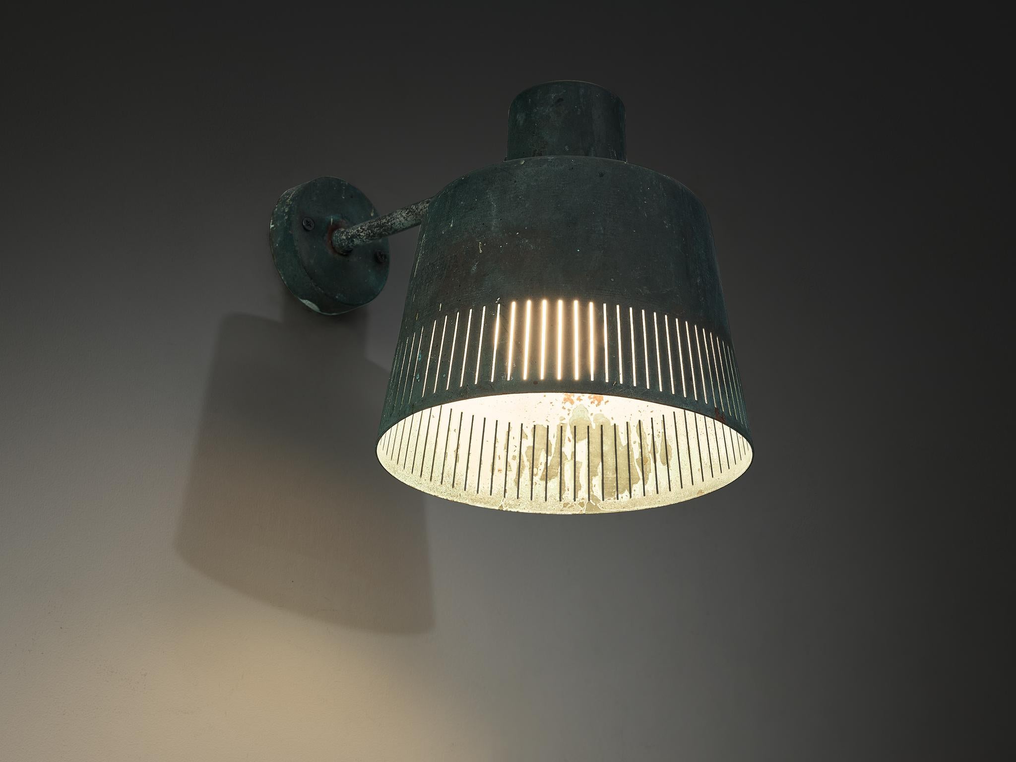 Swedish Hans Bergström for Ateljé Lyktan Wall Light in Patinated Copper For Sale