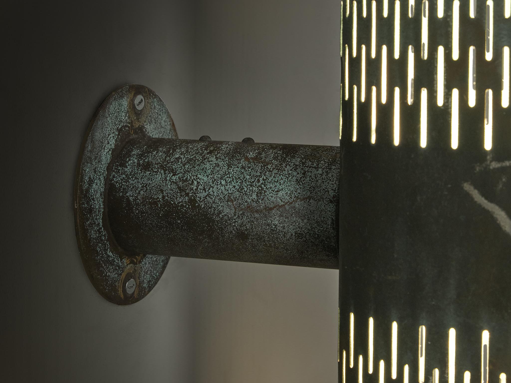 Hans Bergström for Ateljé Lyktan Wall Light in Patinated Copper For Sale 2