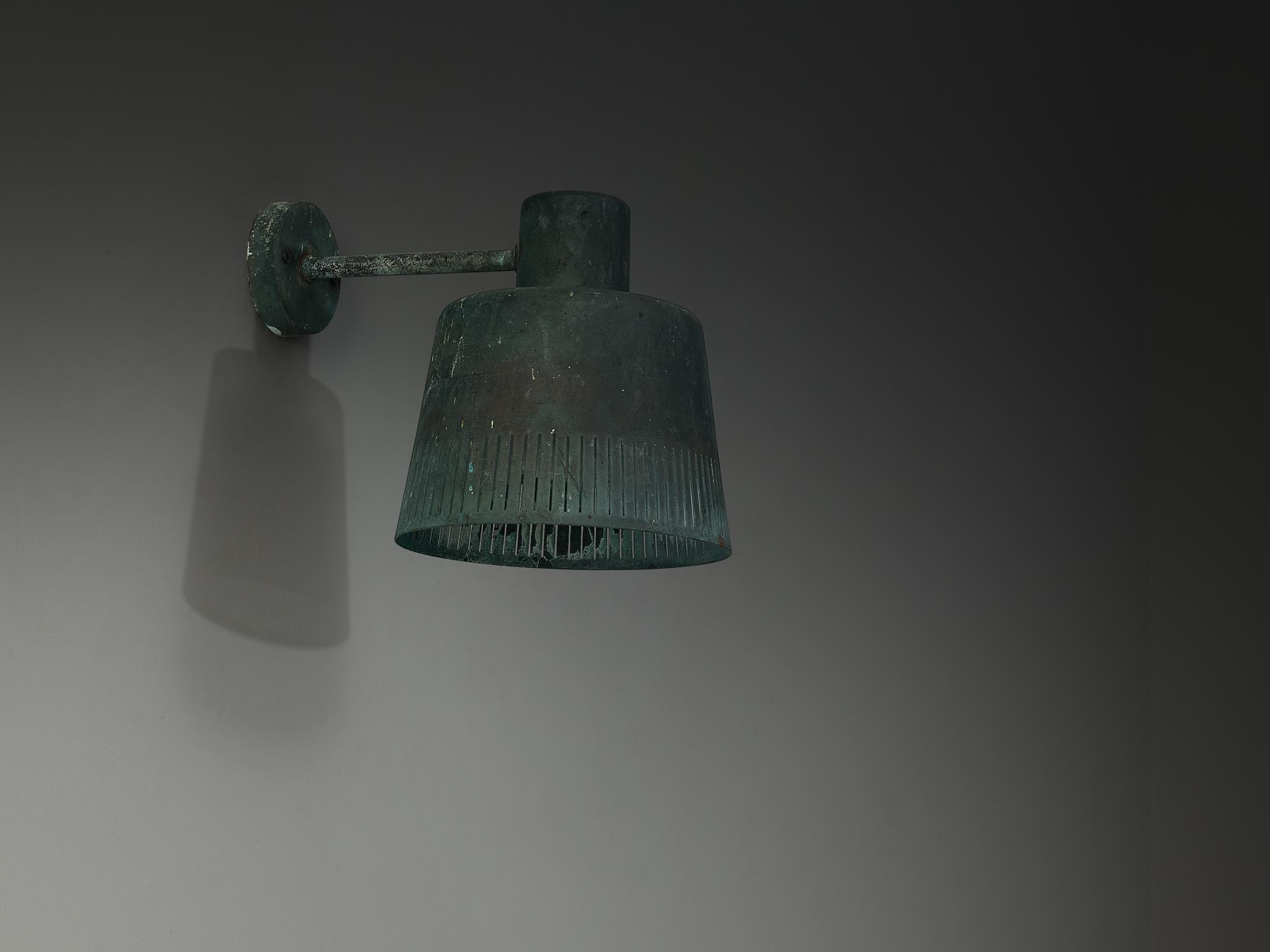 Hans Bergström for Ateljé Lyktan Wall Light in Patinated Copper For Sale 2