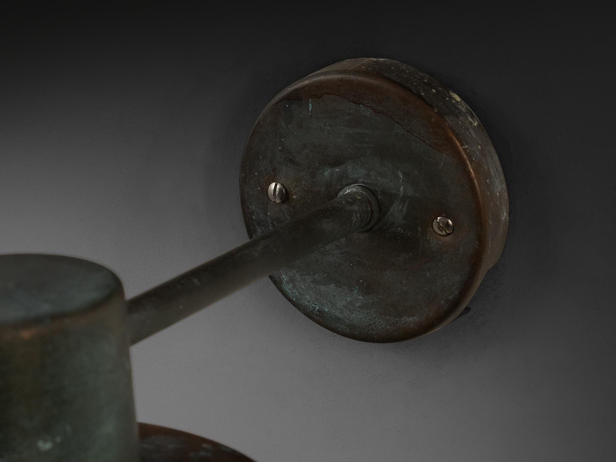 Hans Bergström for Ateljé Lyktan Wall Light in Patinated Copper For Sale 3