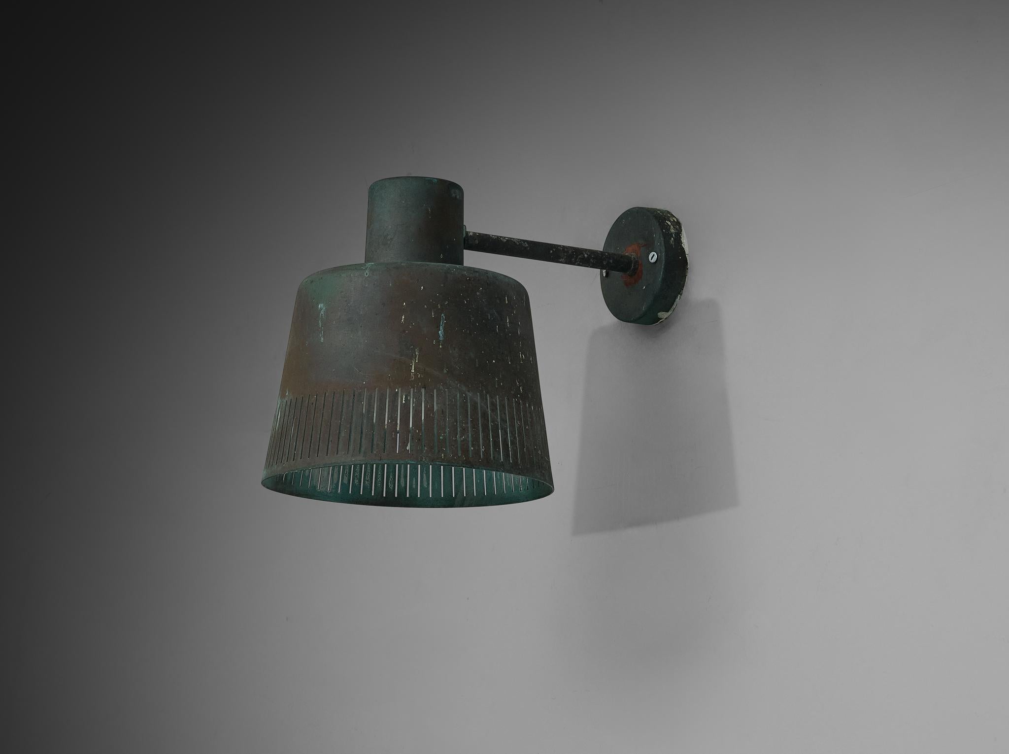 Hans Bergström for Ateljé Lyktan Wall Light in Patinated Copper For Sale 3
