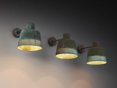 Hans Bergström for Ateljé Lyktan Wall Lights in Patinated Copper
