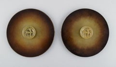 Hans Bergström for Ystad Brons, a Pair of Art Deco Hand Mirrors in Bronze, 1940s
